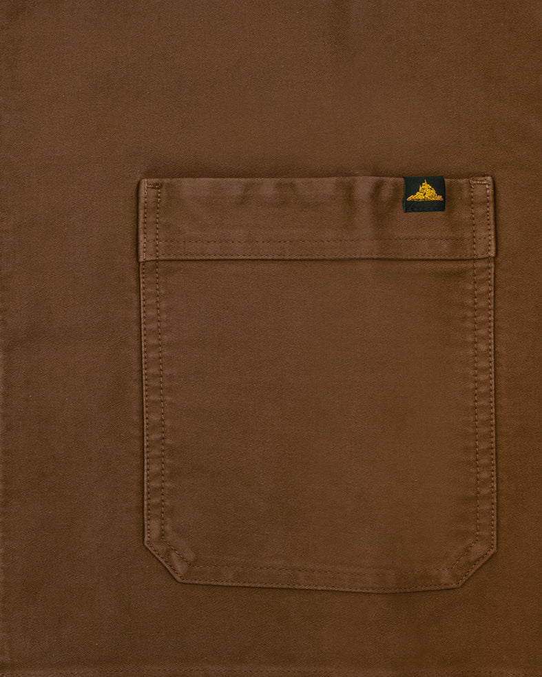 Le Mont St Michel Moleskin Authentic Work Jacket - Brown - Image 6