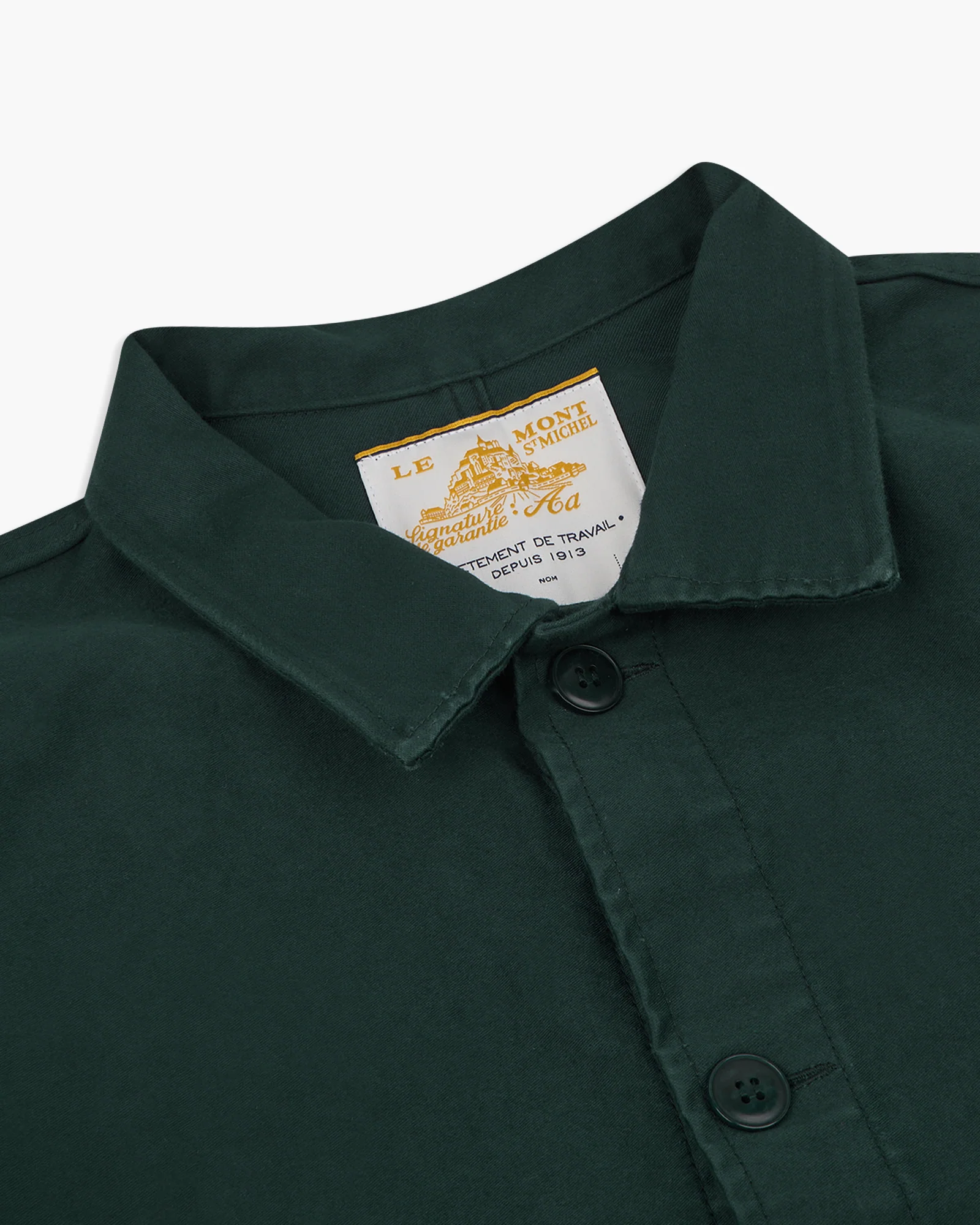 Le Mont St Michel Moleskin Authentic Work Jacket - Forest Green - Image 7