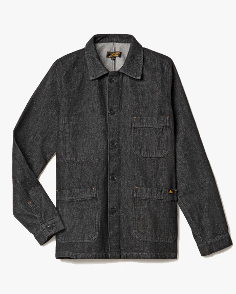 Le Mont St Michel Valmon Denim Work Jacket - Black
