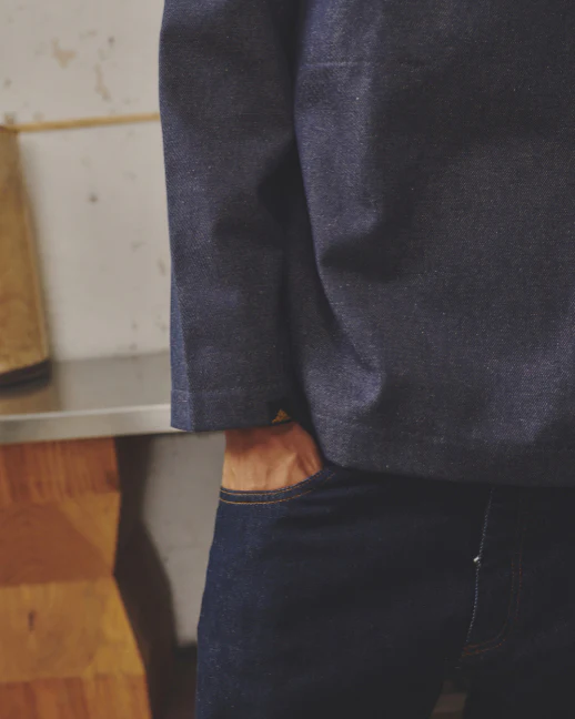 Le Mont St Michel Vilhelm Heavy Twill Vareuse - Navy - Image 4