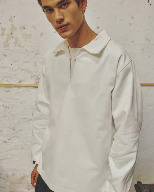 Le Mont St Michel Vilhelm Heavy Twill Vareuse - Off White - Image 2