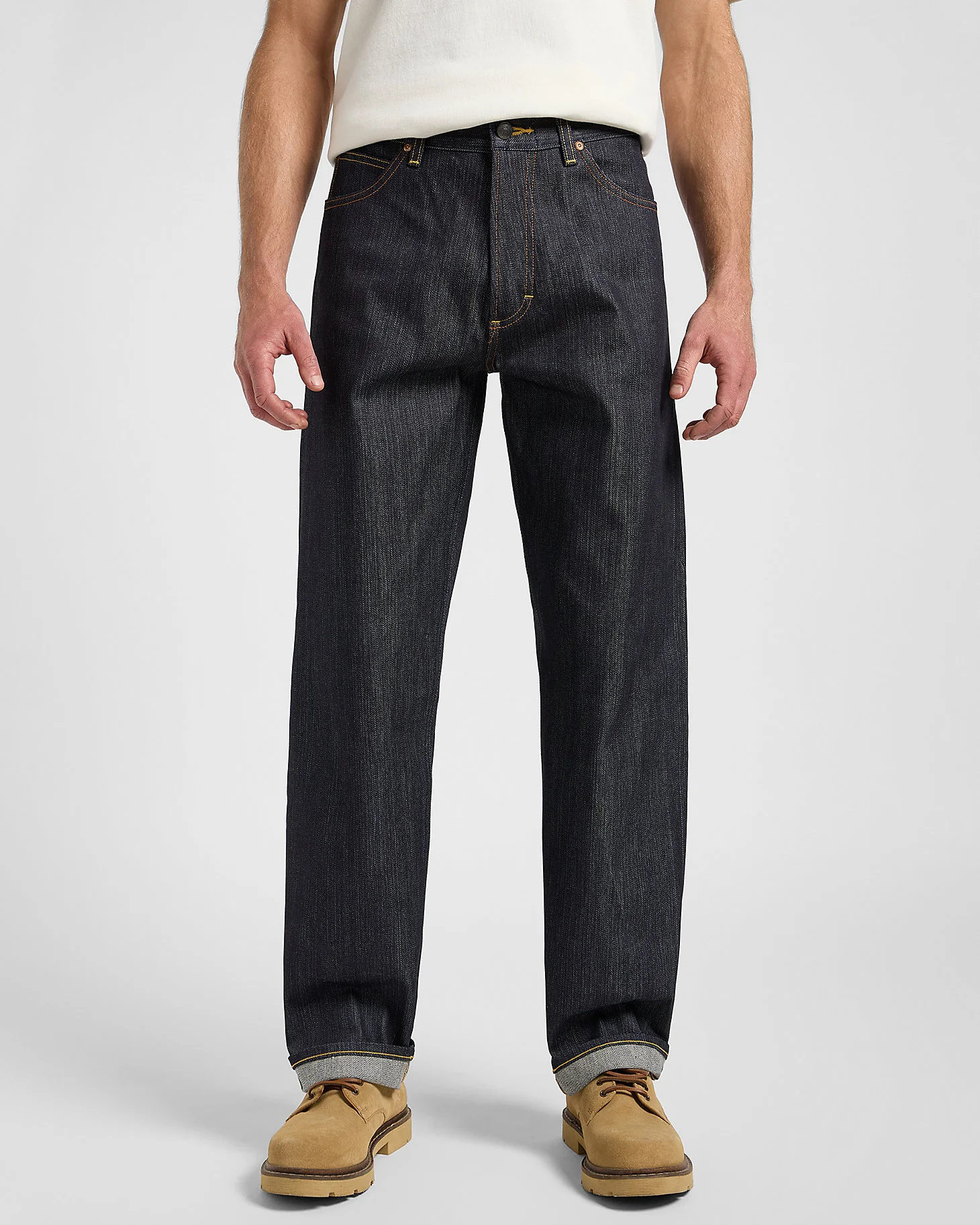 Lee 101 L Made In Japan Loose Fit Kaihara Recycled Cotton 14.75oz Selvedge Mens Jeans - Dry