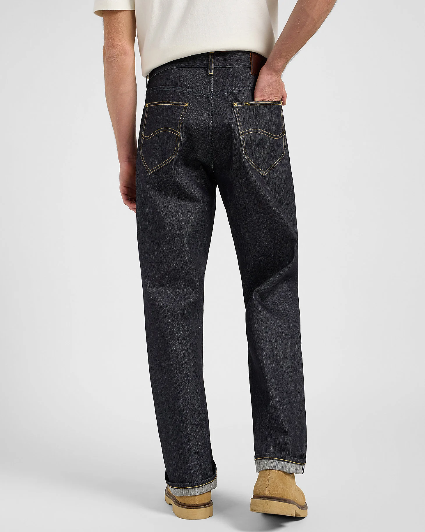 Lee 101 L Made In Japan Loose Fit Kaihara Recycled Cotton 14.75oz Selvedge Mens Jeans - Dry - Image 3