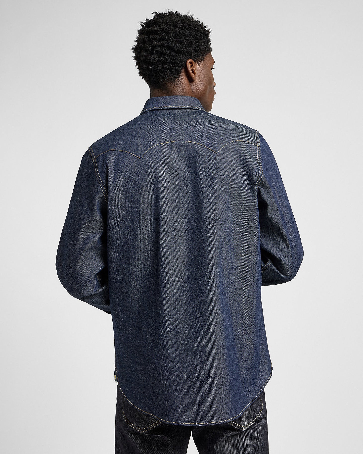 Lee 101 Made In Japan Selvedge Denim 50's Western Shirt - Dry Blue - Image 3