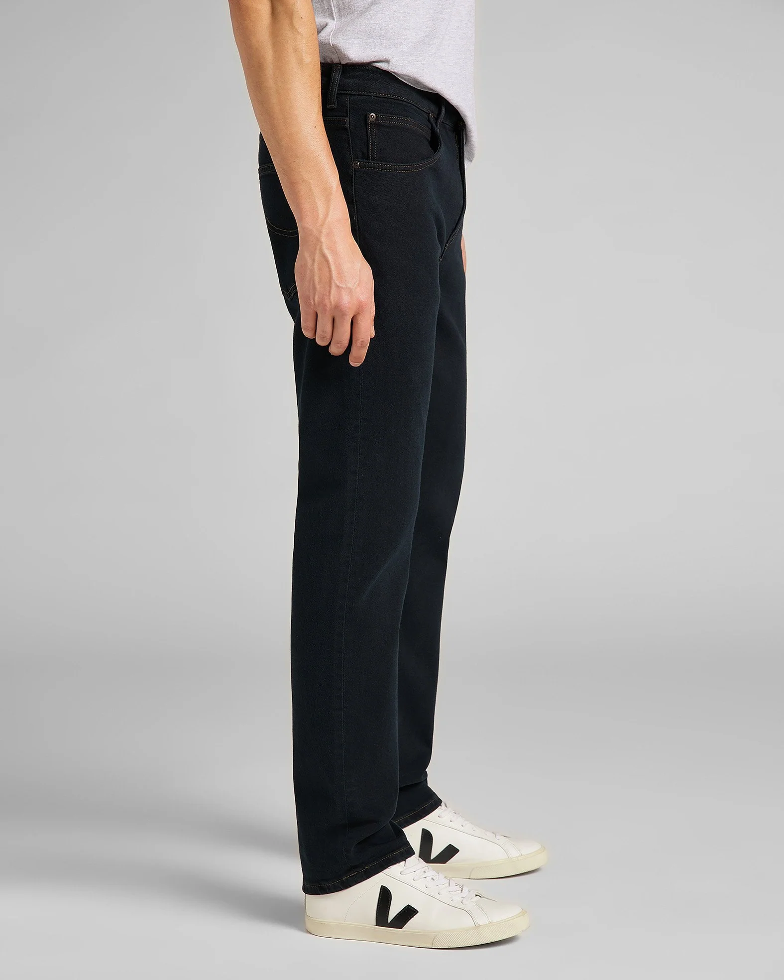 Lee Brooklyn Straight Regular Fit Mens Jeans - Blue Black - Image 3