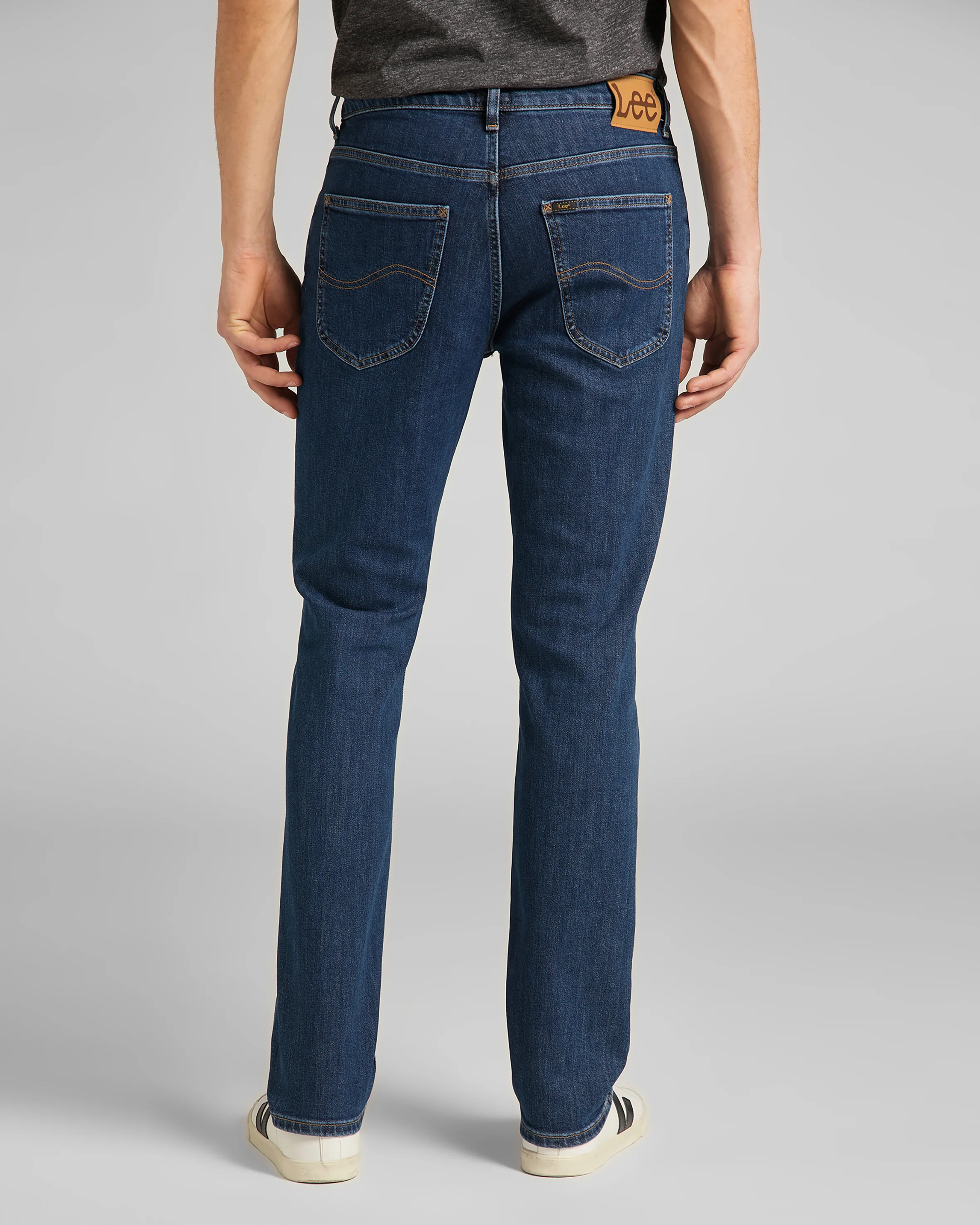 Lee Brooklyn Straight Regular Fit Mens Jeans - Dark Stonewash - Image 3
