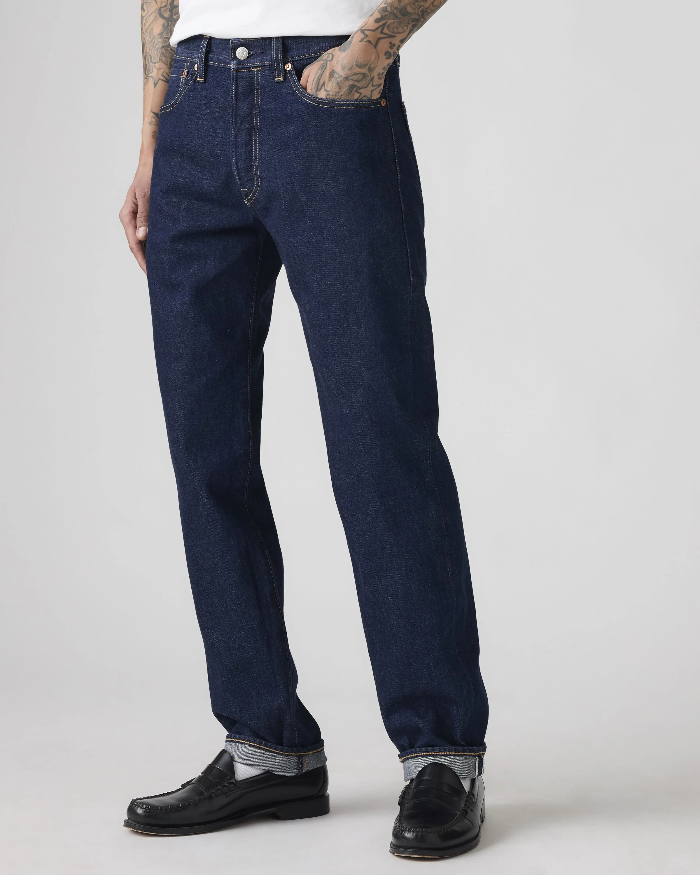 Levi's® 501 Original Regular Fit Selvedge Mens Jeans - New Selvedge Rinse