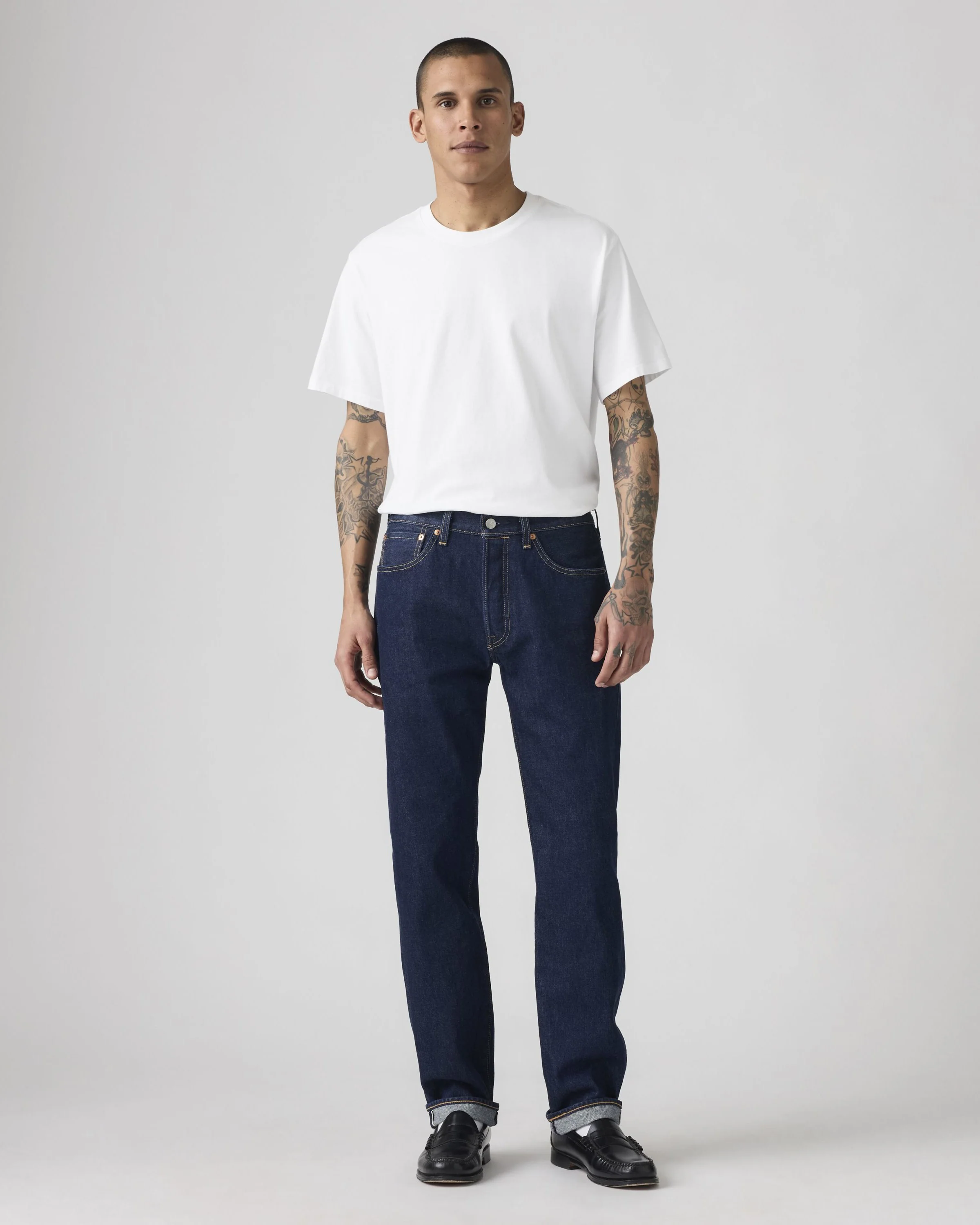 Levi's® 501 Original Regular Fit Selvedge Mens Jeans - New Selvedge Rinse - Image 4