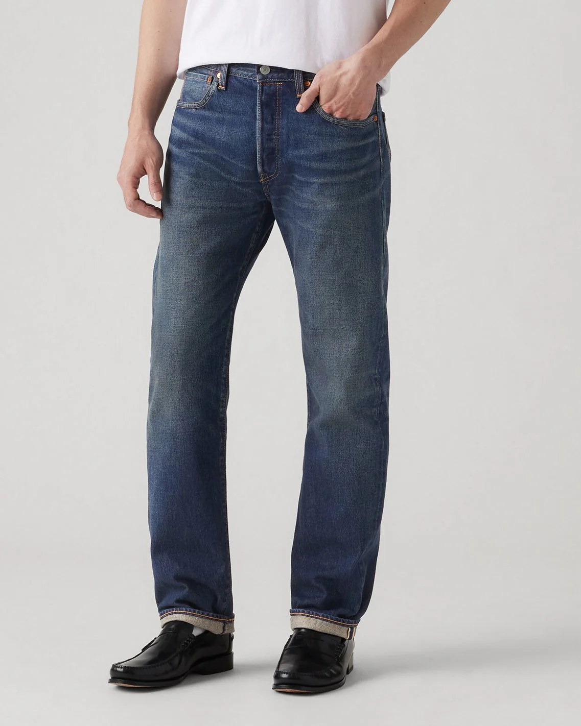 Levi's® 501 Original Regular Fit Selvedge Mens Jeans - 1937 Bounty Hunter