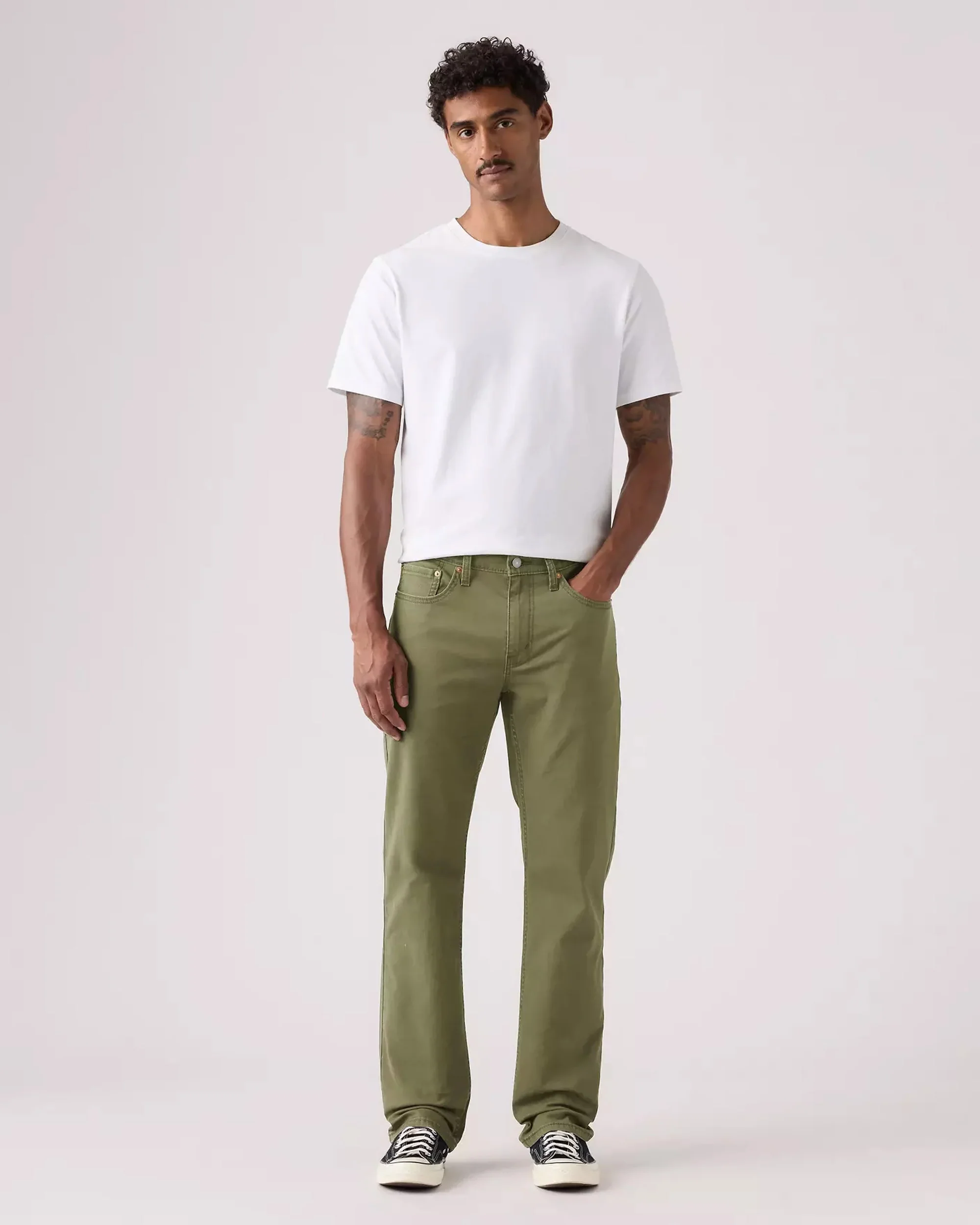 Levi's® 514 Relaxed Straight Mens Trousers - Olive Night Stretch Twill - Image 3