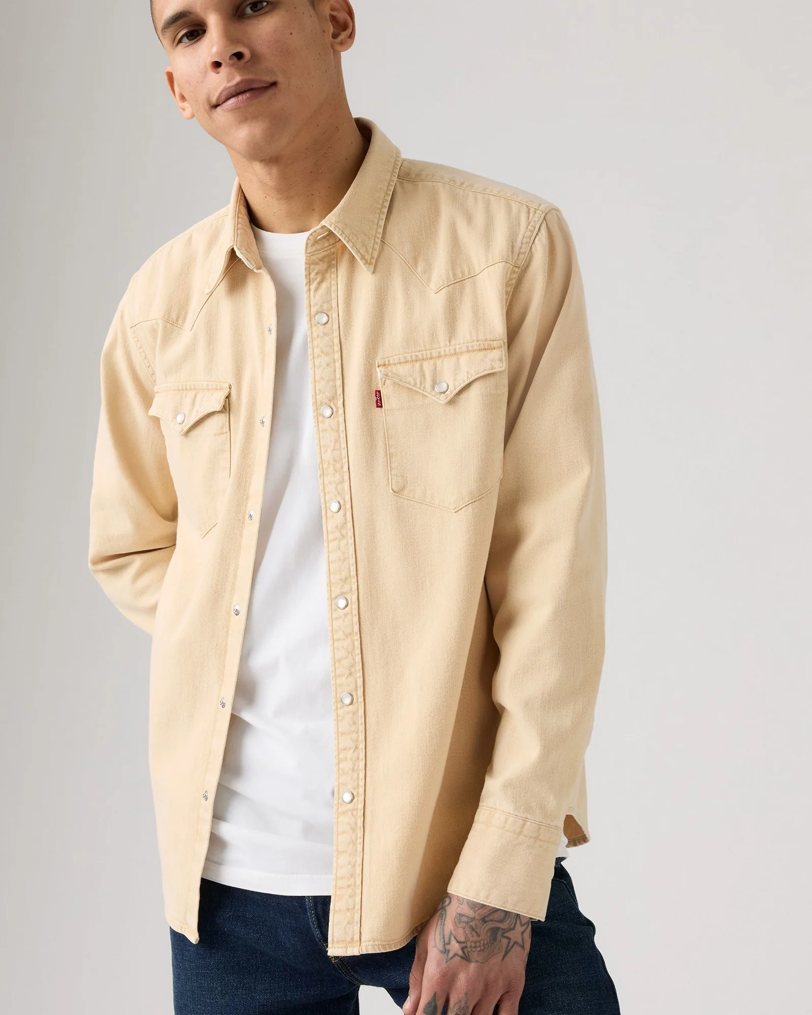 Levi's® Barstow Western Standard Shirt - Grass Is Green Khaki GD - Image 3