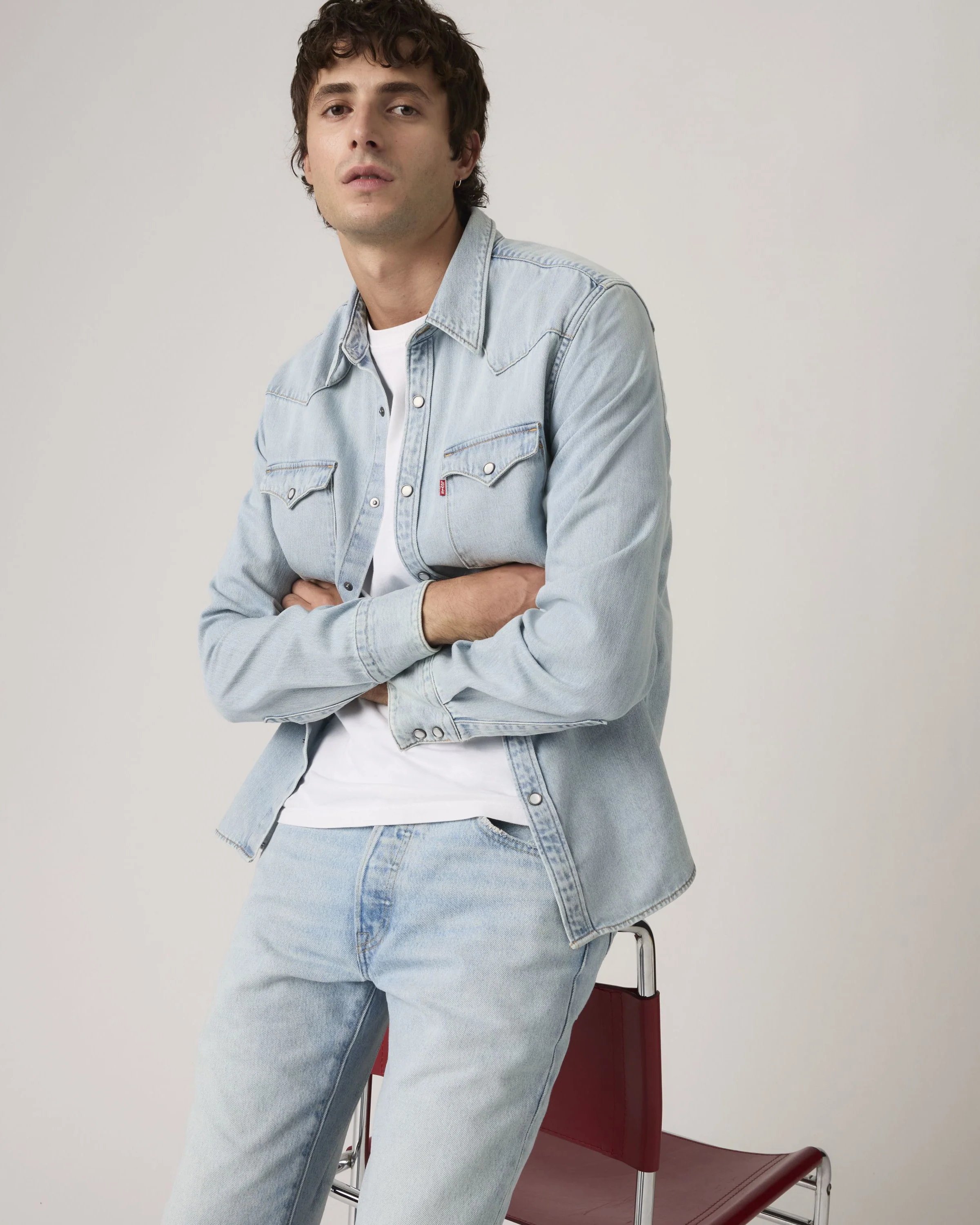 Levi's® Barstow Western Standard Denim Shirt - Solucell Worn In - Image 2
