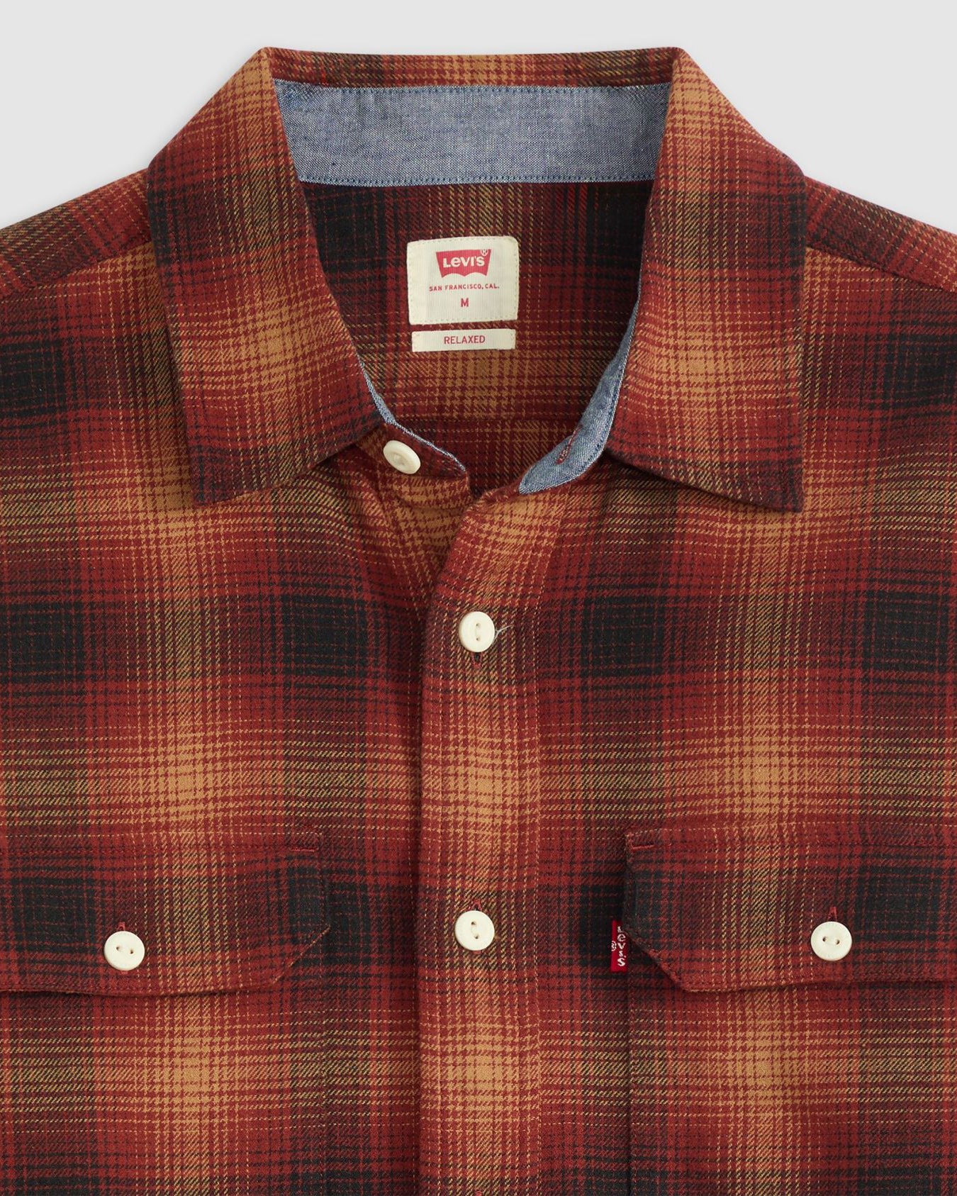 Levi's® Classic Worker Shirt - Scottie Plaid Tobacco Brown Flannel - Image 5