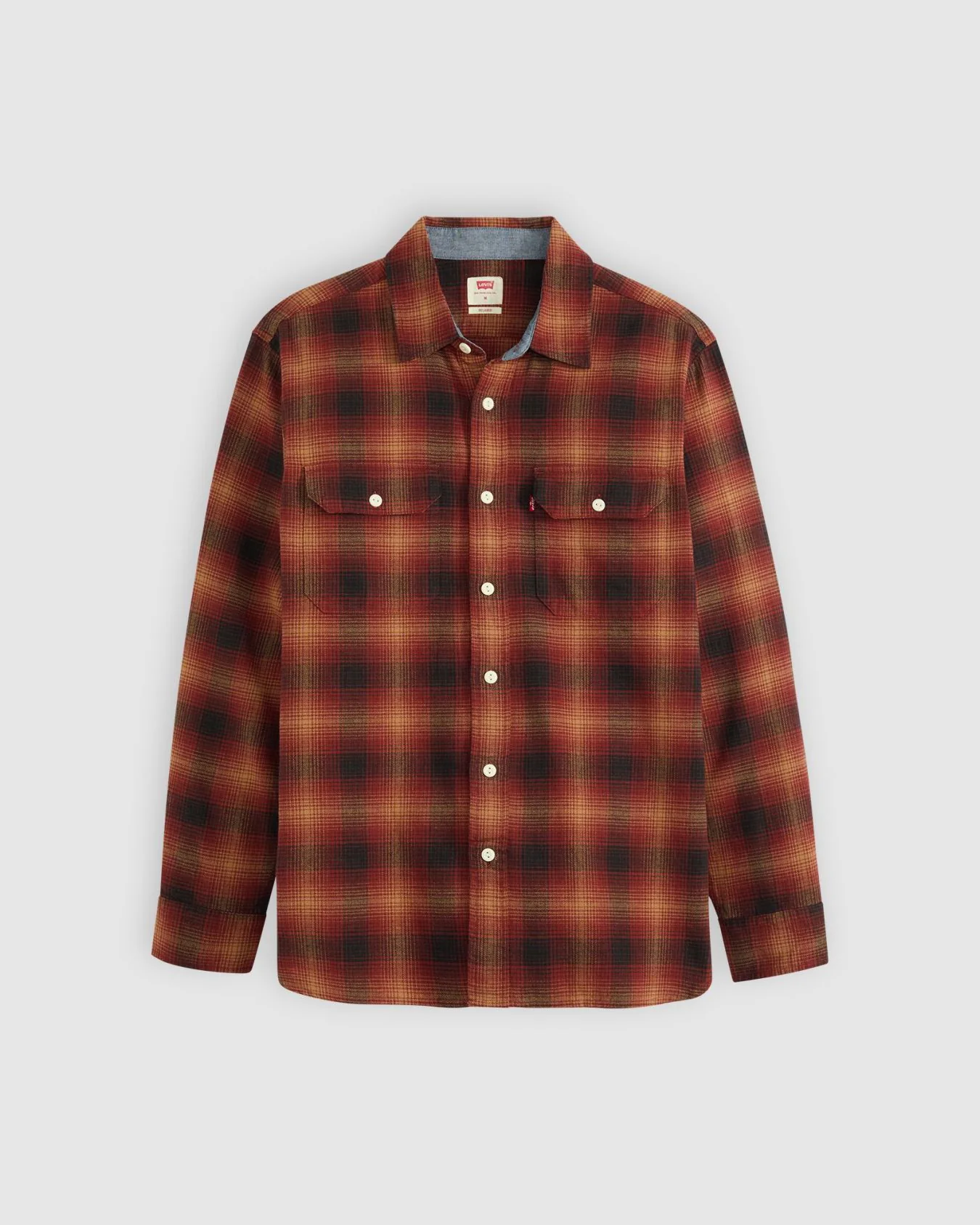 Levi's® Classic Worker Shirt - Scottie Plaid Tobacco Brown Flannel - Image 6