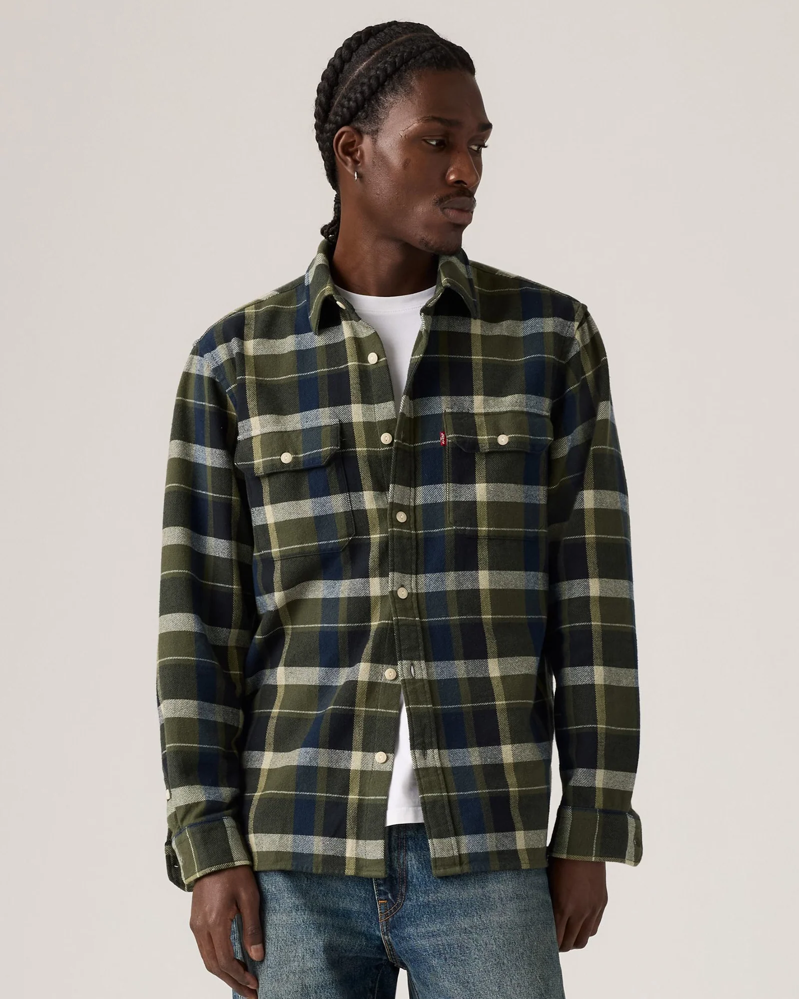 Levi's® Jackson Worker Shirt - Medina Plaid Deep Depths