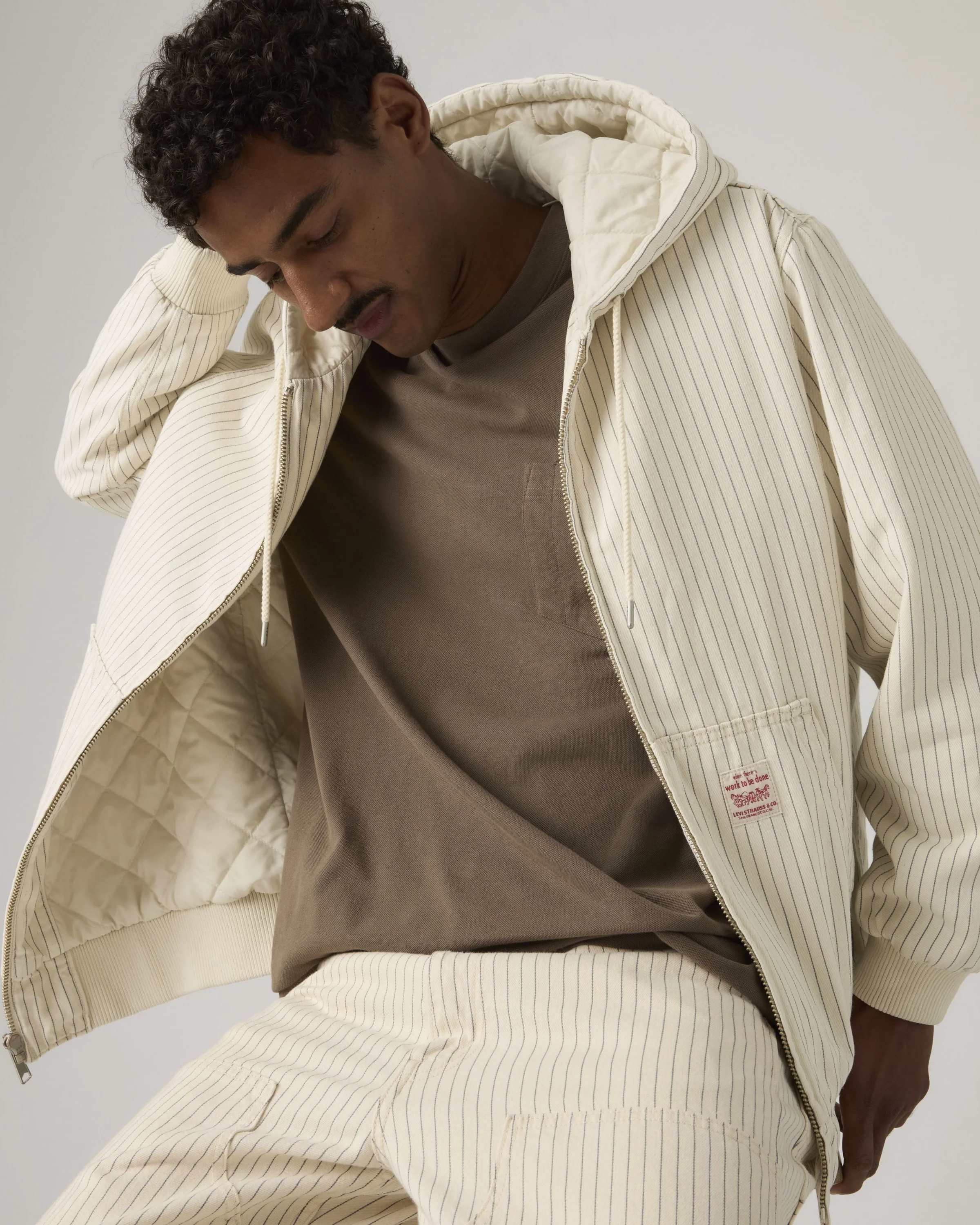 Levi's® Workwear Potrero Denim Hoodie - Marris Stripe - Image 2