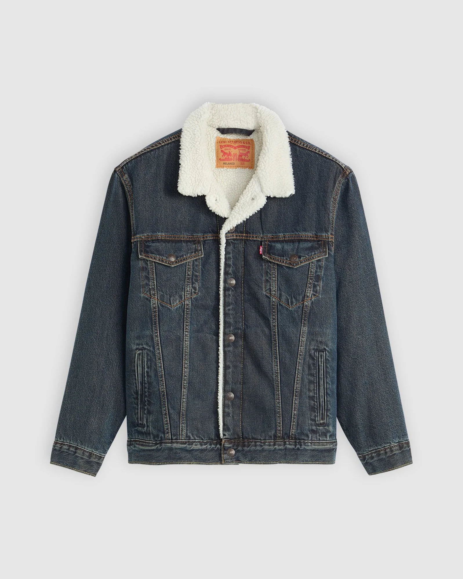 Levi's® Relaxed Fit Sherpa Trucker Jacket - Night Shadows - Image 6