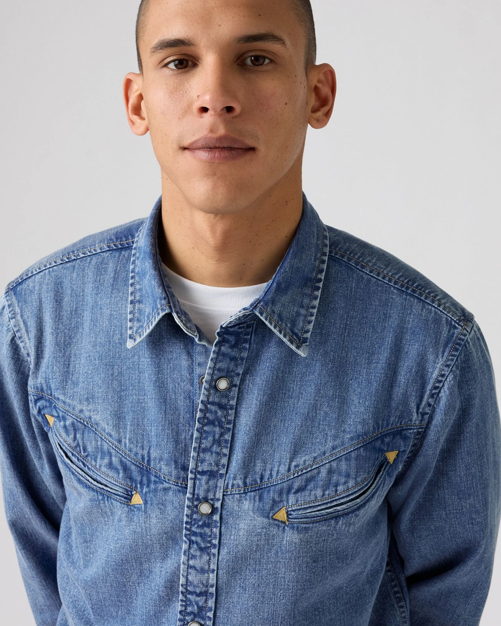 Levi's® Smiley Western Shirt - Just A Smile Medium Indigo - Image 2