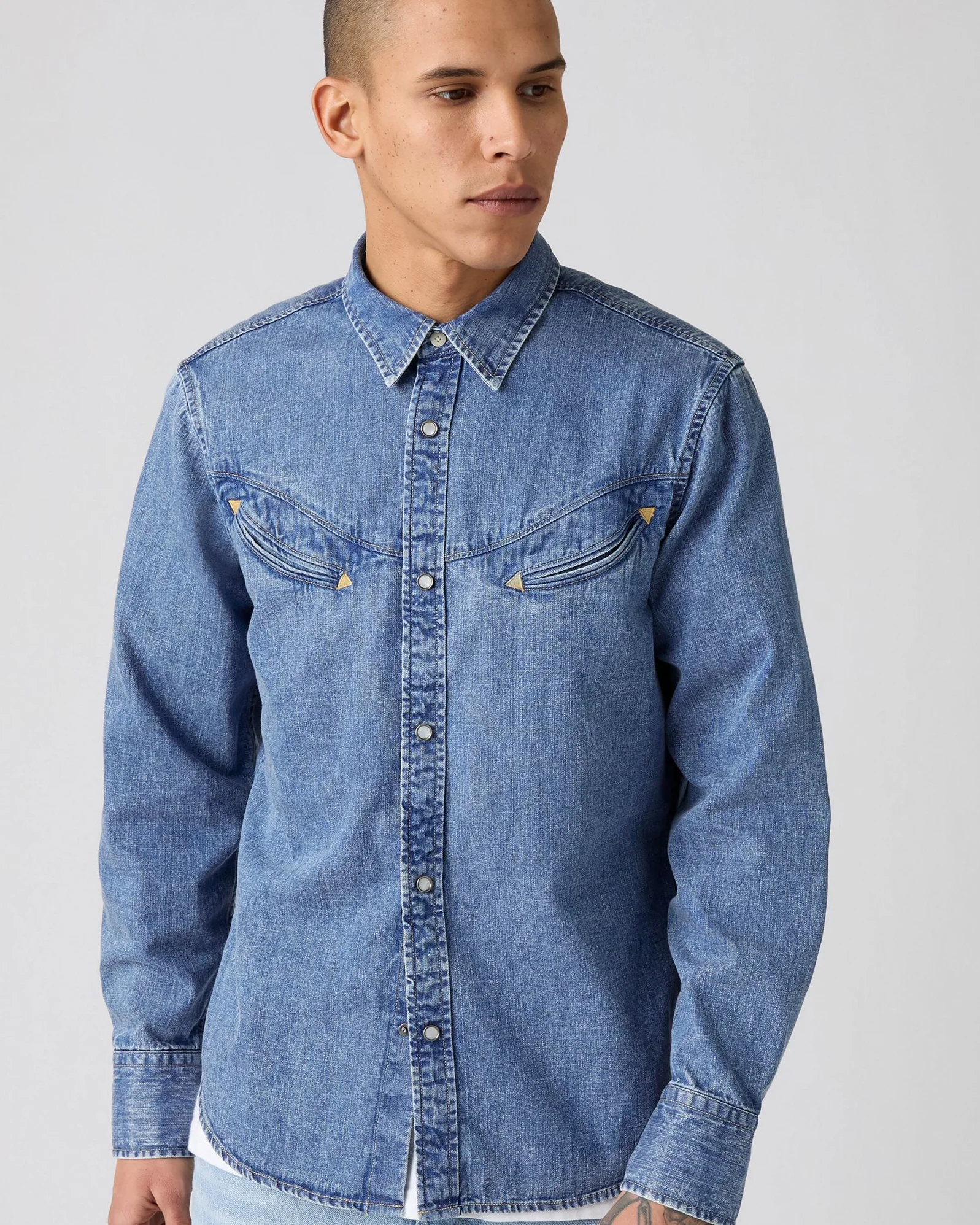 Levi's® Smiley Western Shirt - Just A Smile Medium Indigo - Image 3