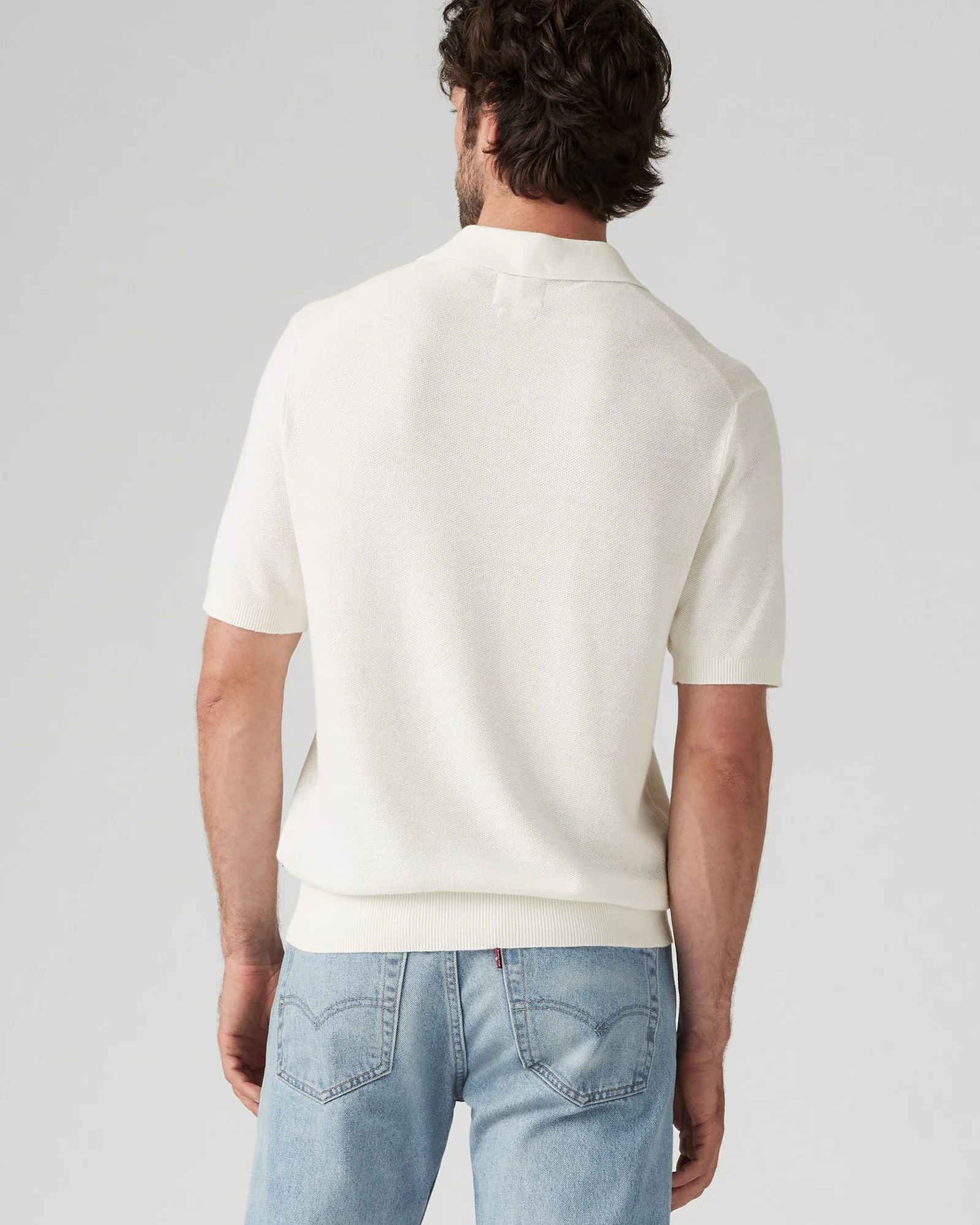 Levi's® Sweater Cotton-Linen Knit Polo - Bright White - Image 4