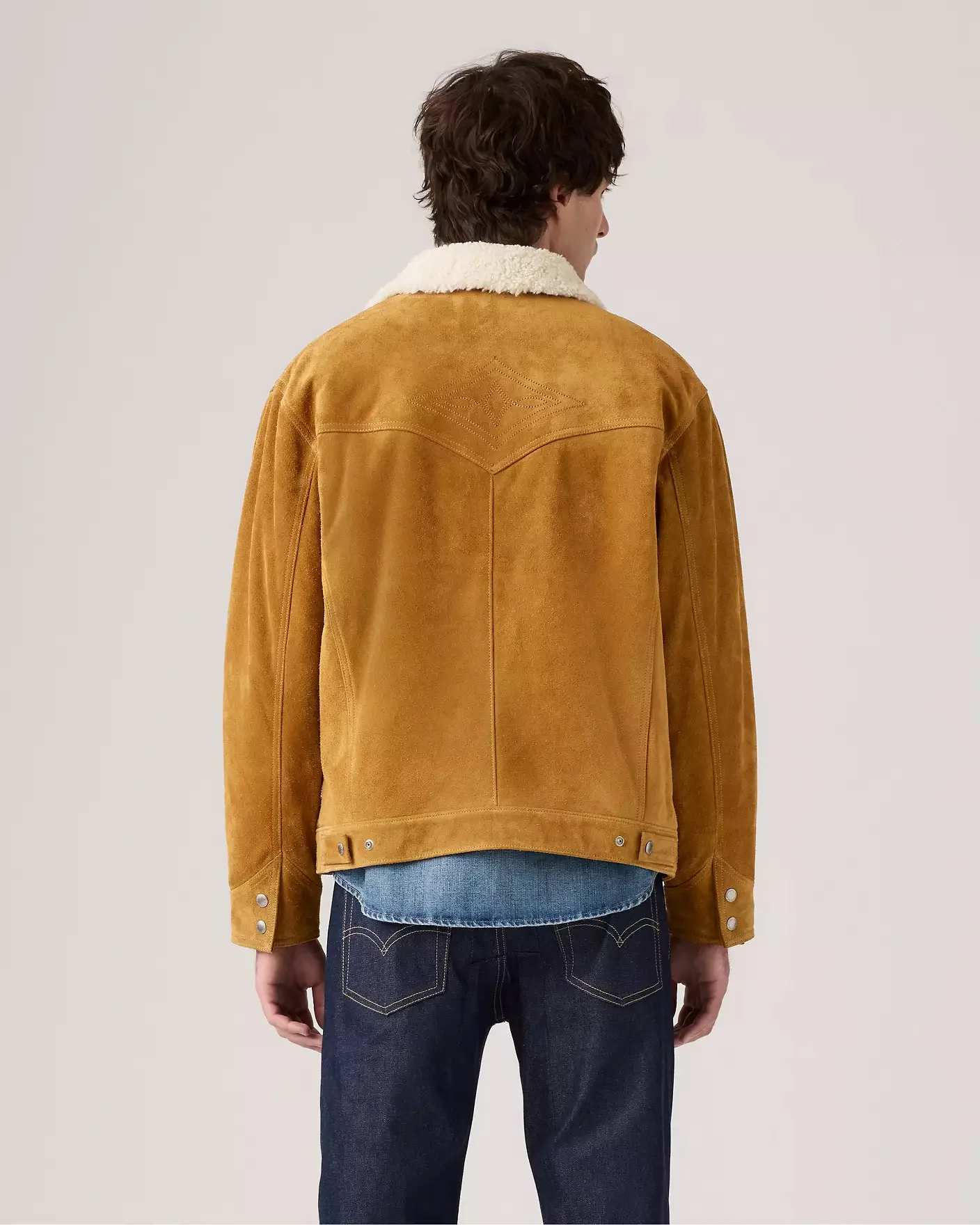 Levi's® Western Suede Sherpa Trucker Jacket - Evening Sun - Image 2