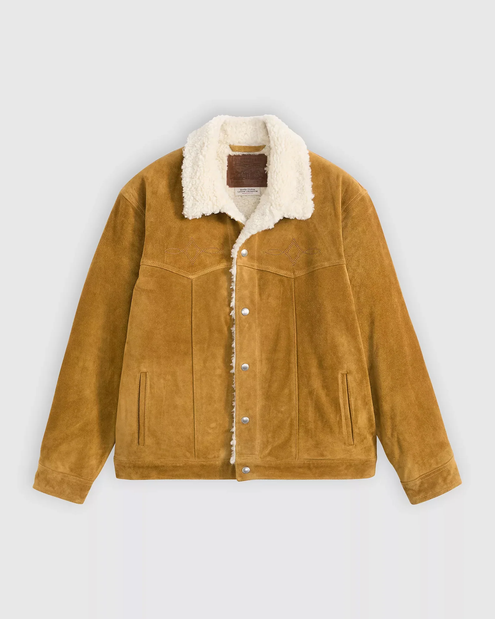 Levi's® Western Suede Sherpa Trucker Jacket - Evening Sun - Image 4
