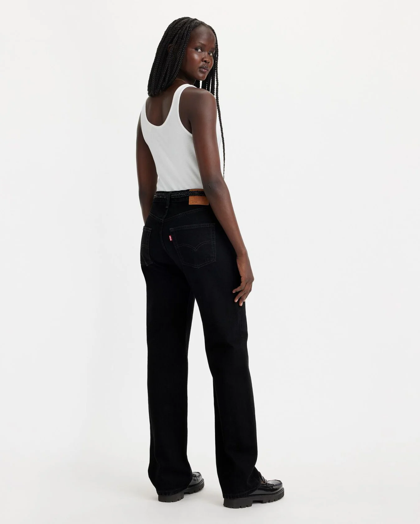 Levi's® Womens 501 90's Relaxed Straight Fit Jeans - Rinsed Blacktop - Image 6