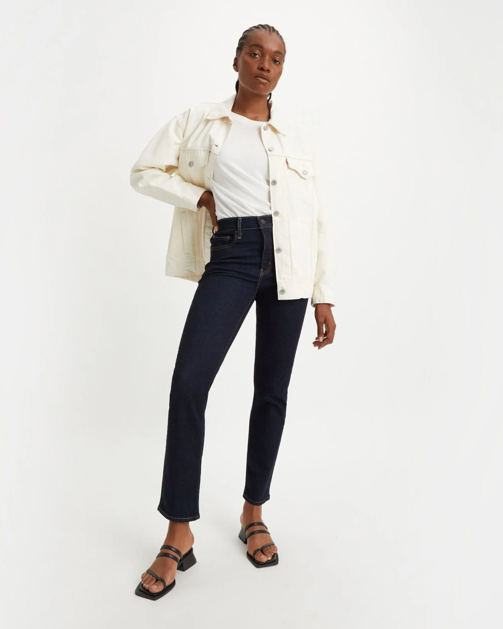 Levi's® Womens 724 High Rise Straight Leg Jeans - Blue Wave Rinse - Image 4