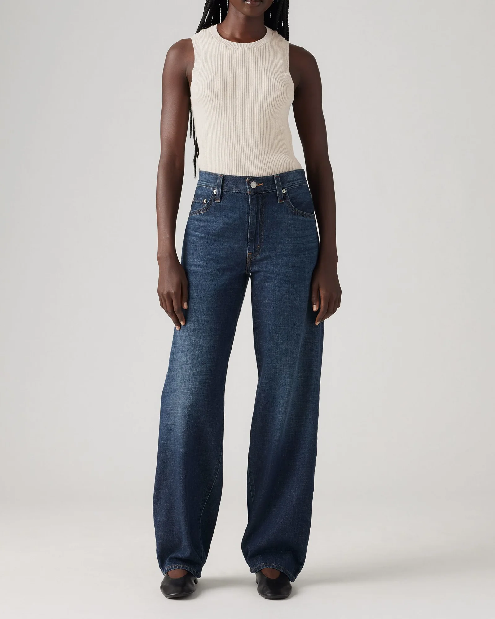 Levi's® Womens Baggy Dad Loose Fit Linen+ Denim Jeans - Do You Mind - Image 3