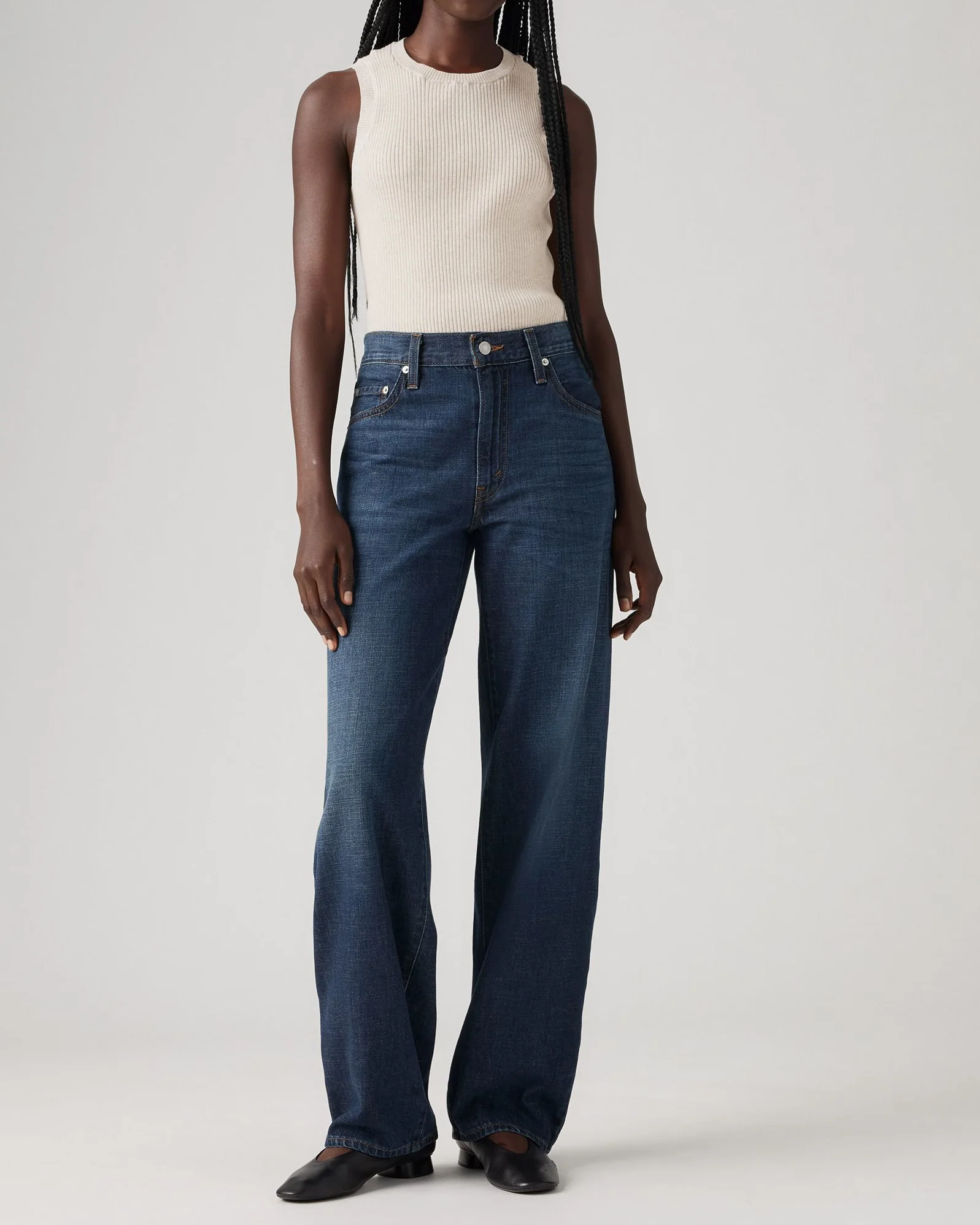 Levi's® Womens Baggy Dad Loose Fit Linen+ Denim Jeans - Do You Mind - Image 4