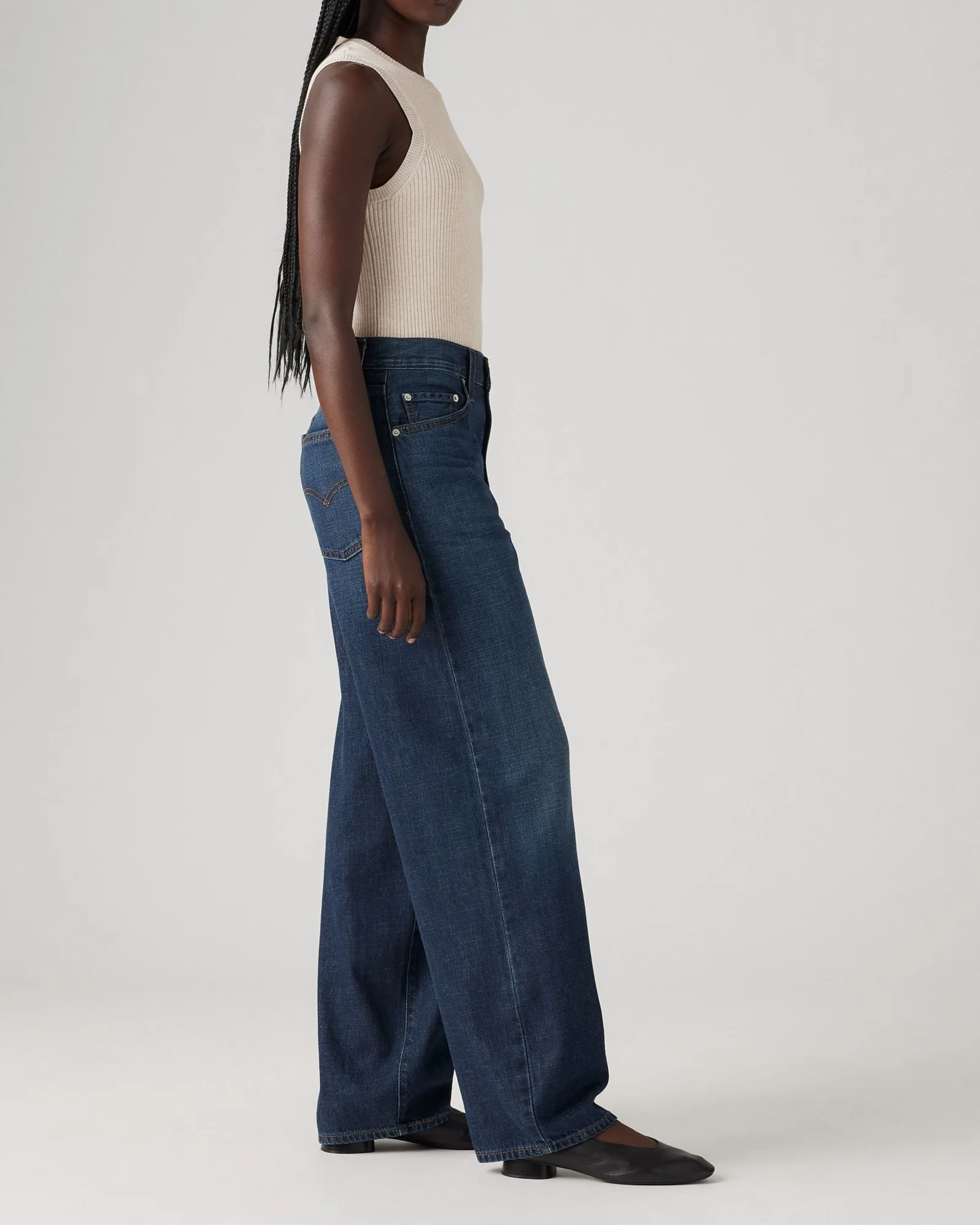 Levi's® Womens Baggy Dad Loose Fit Linen+ Denim Jeans - Do You Mind - Image 5