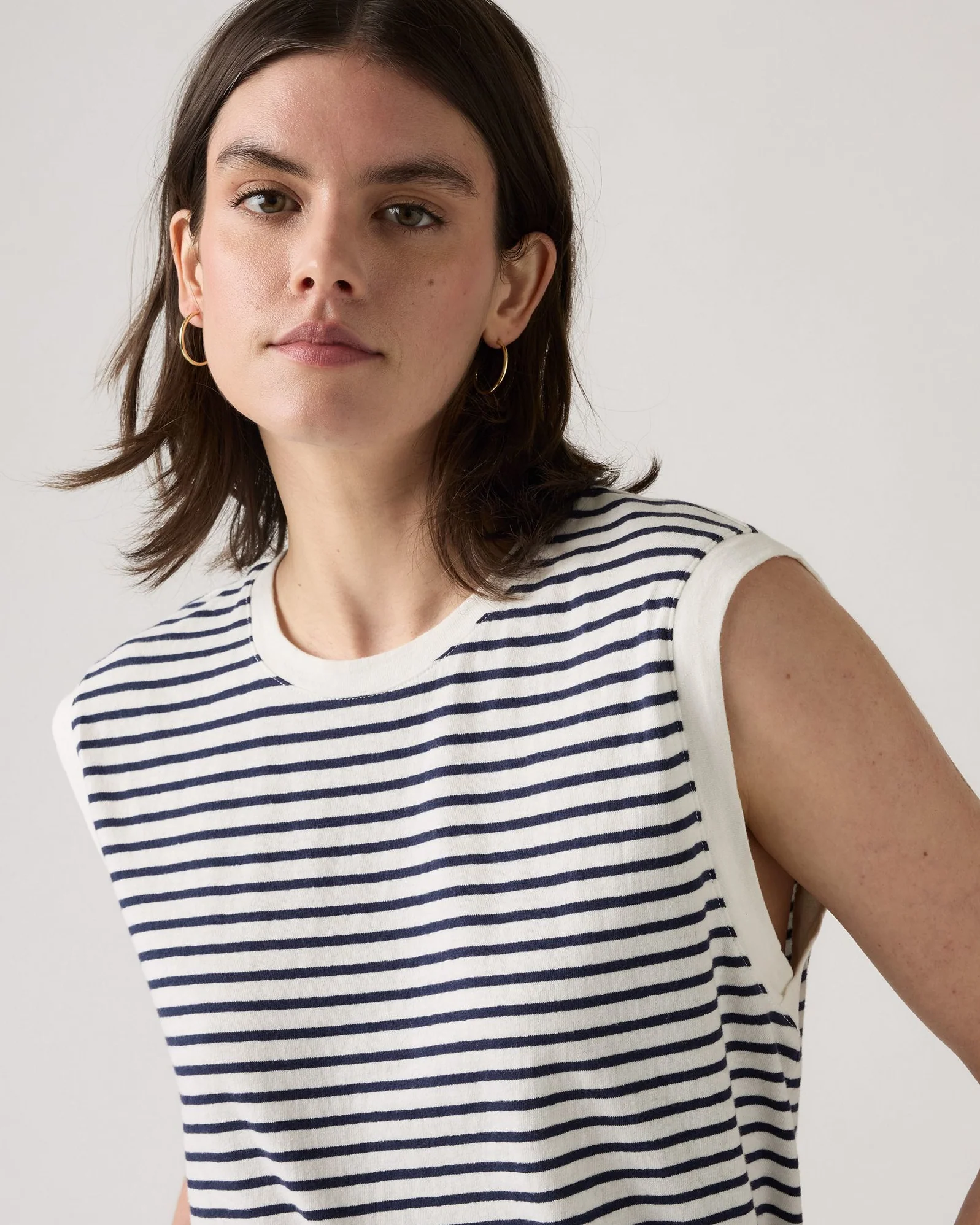 Levi's® Womens Boxy Tank Top - Emmi Stripe Peacoat Slub - Image 3