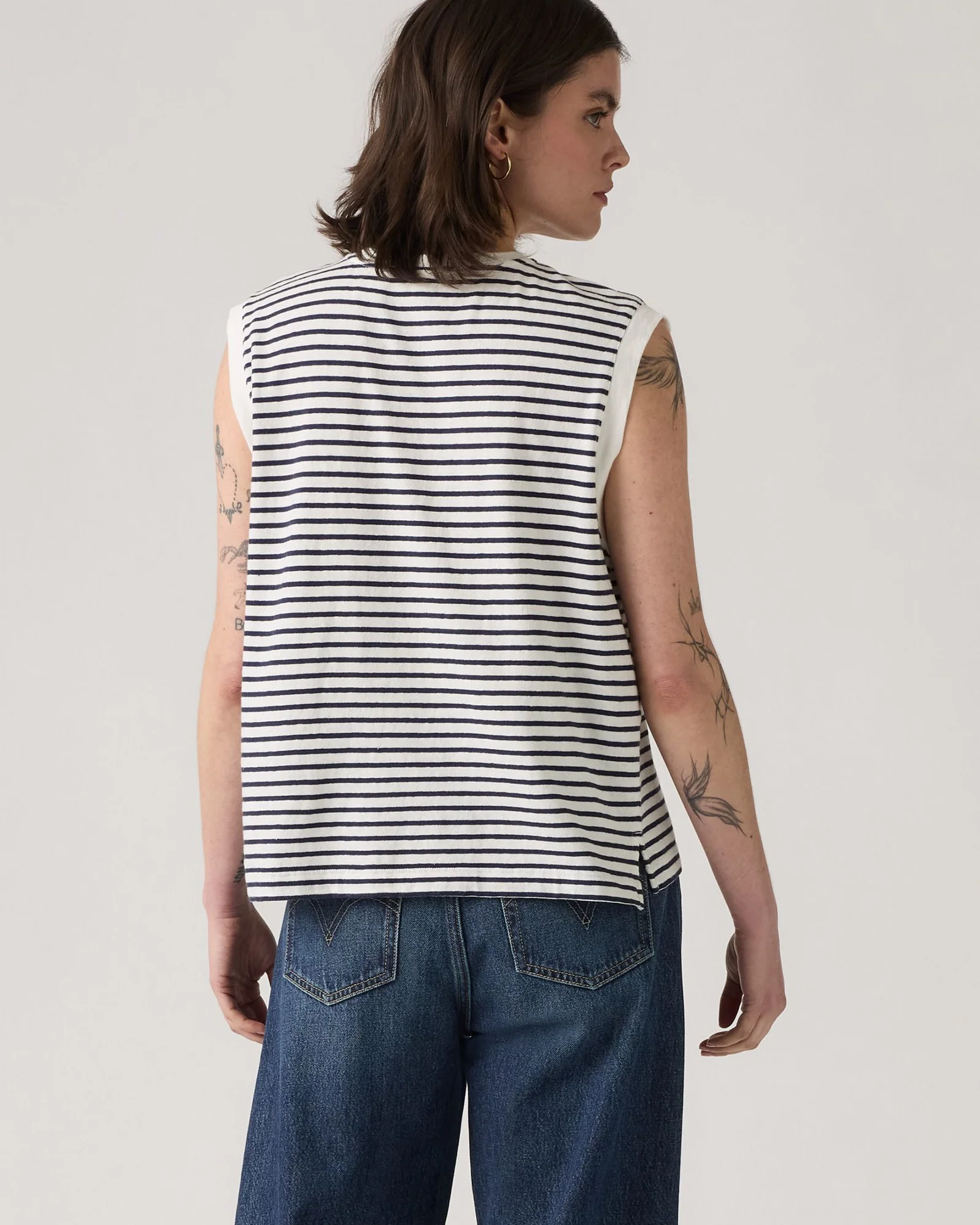 Levi's® Womens Boxy Tank Top - Emmi Stripe Peacoat Slub - Image 4
