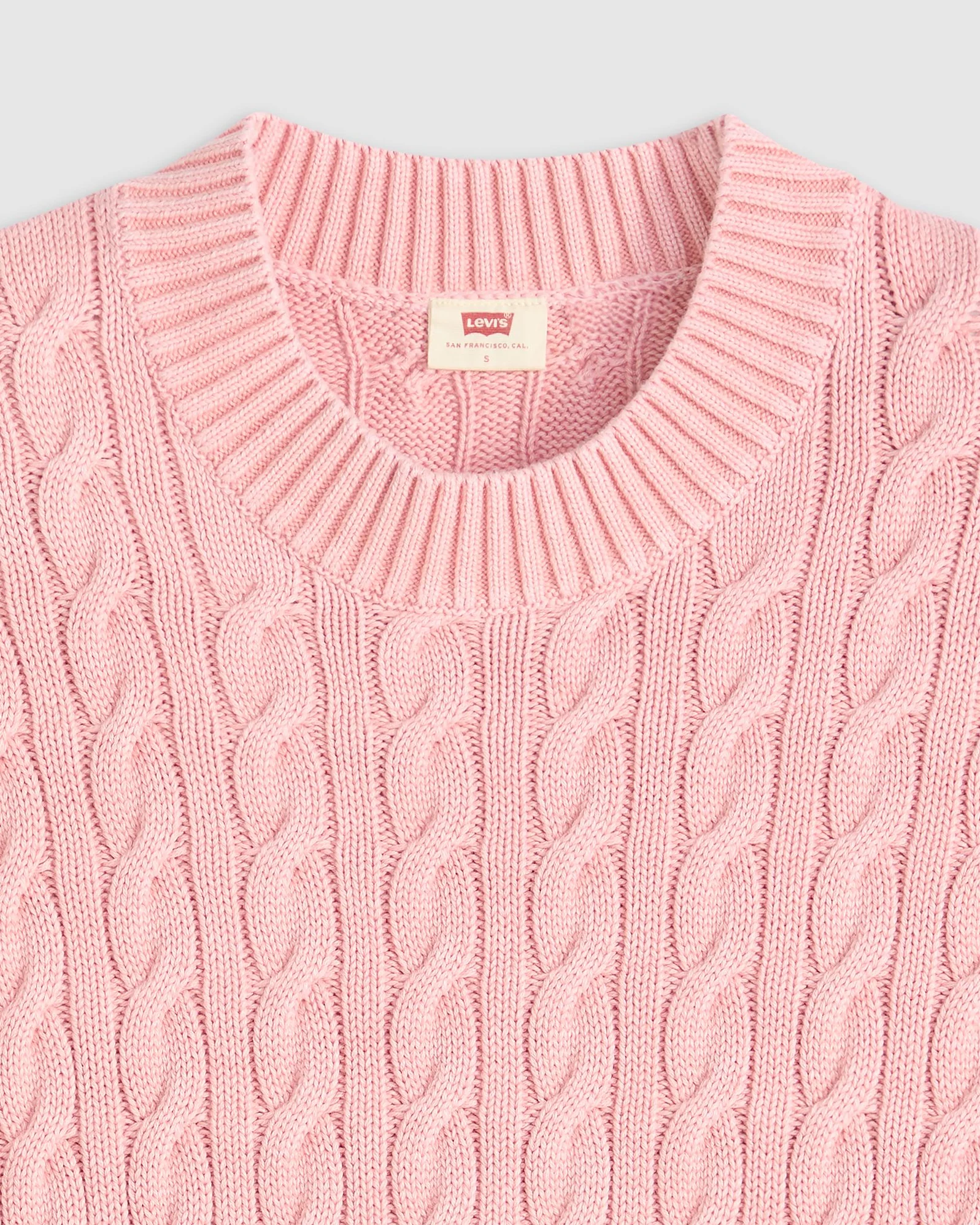 Levi's® Womens Boyfriend Cable Crew Pullover - Peachskin GD - Image 6