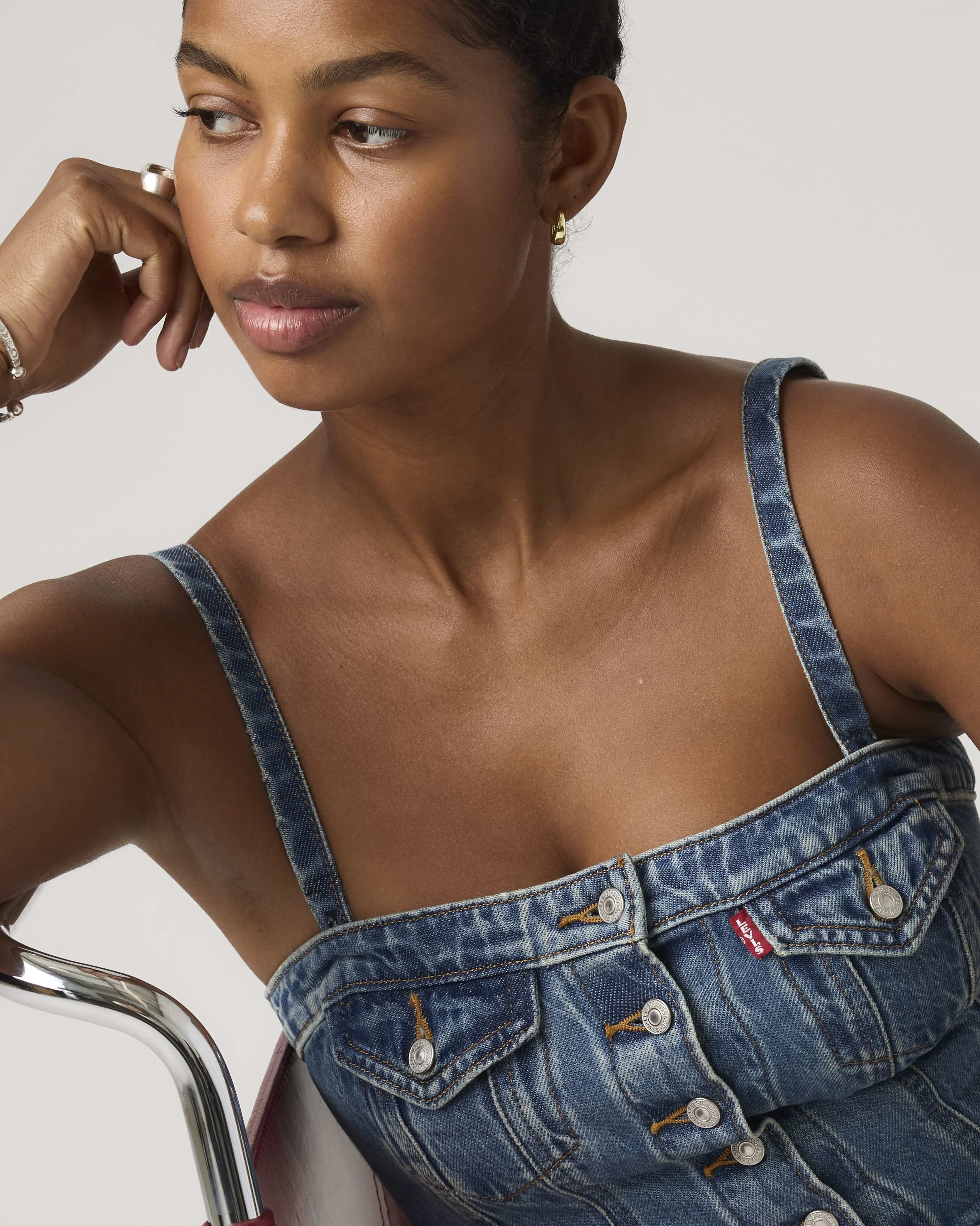 Levi's® Womens Denim Tube Top - All Over Blue - Image 3