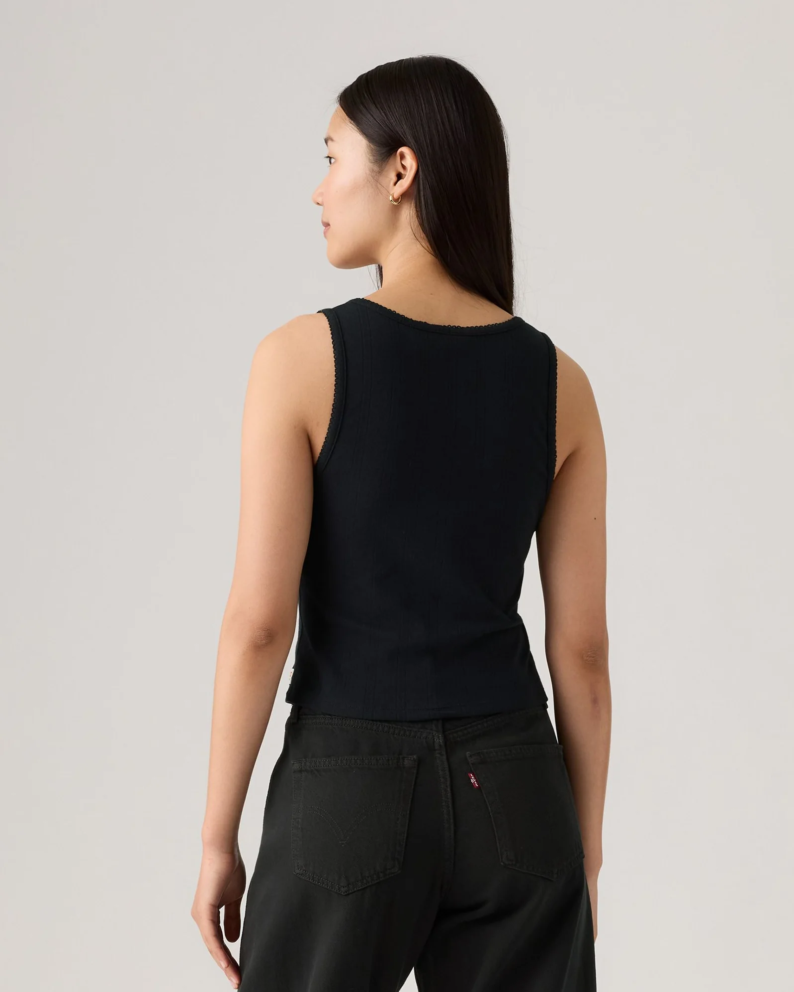 Levi's® Womens Dry Goods Pointelle Tank Top - Anthracite Night - Image 4