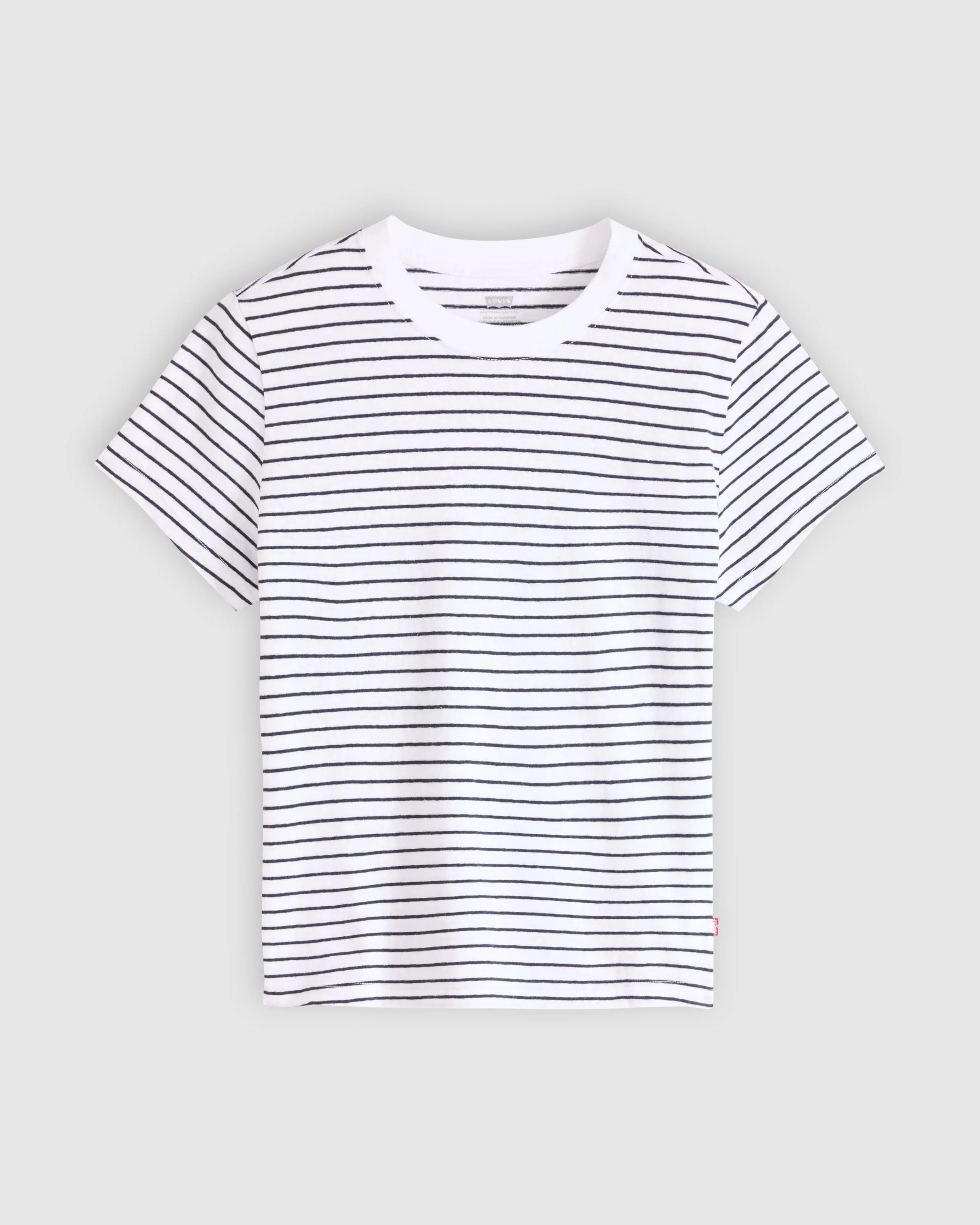 Levi's® Womens Favorite Slub Tee - Golf Course Stripe Bright White / Anthracite Night - Image 7