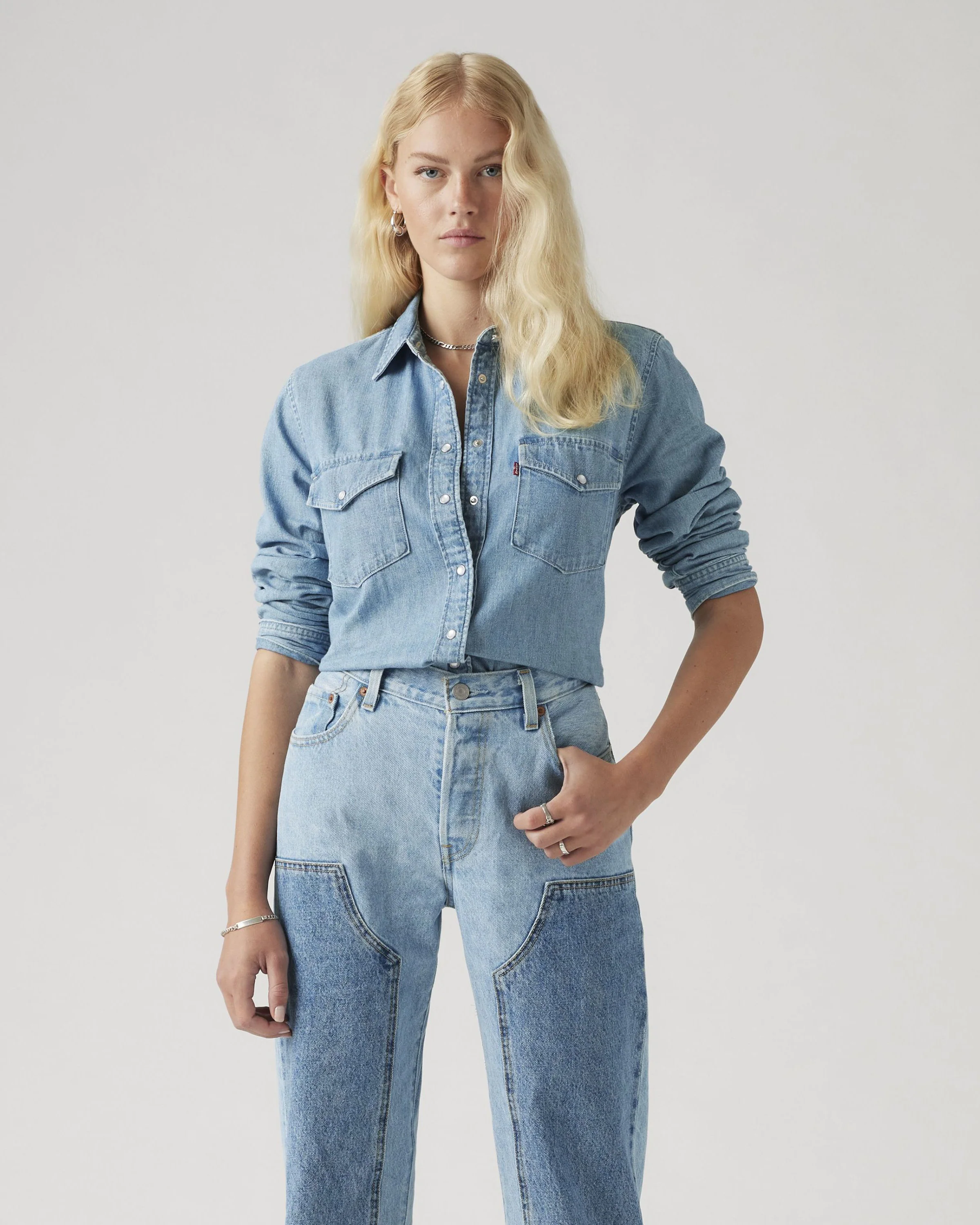 Levi's® Womens Iconic Western Shirt - Old 517 Blue 2