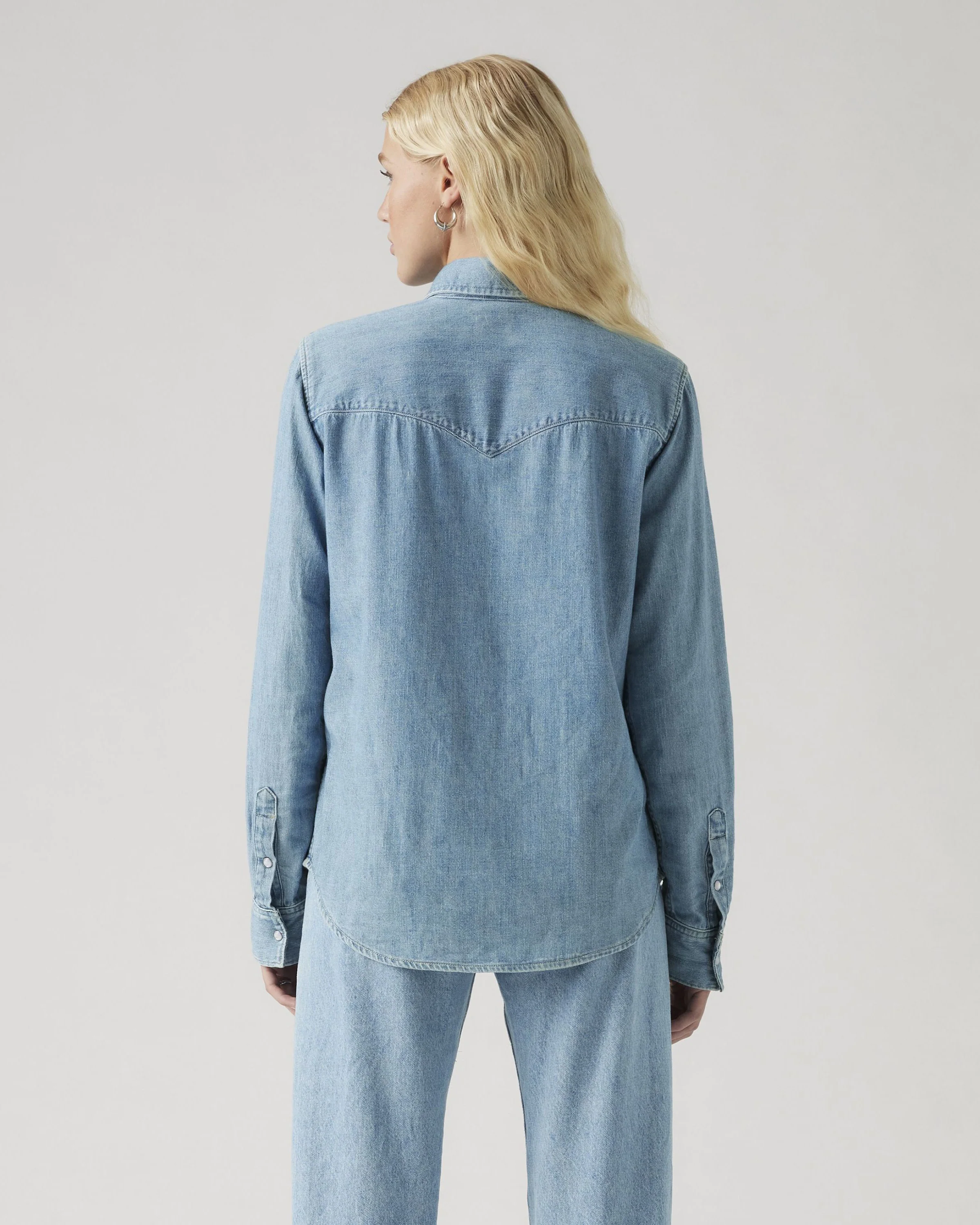 Levi's® Womens Iconic Western Shirt - Old 517 Blue 2 - Image 4