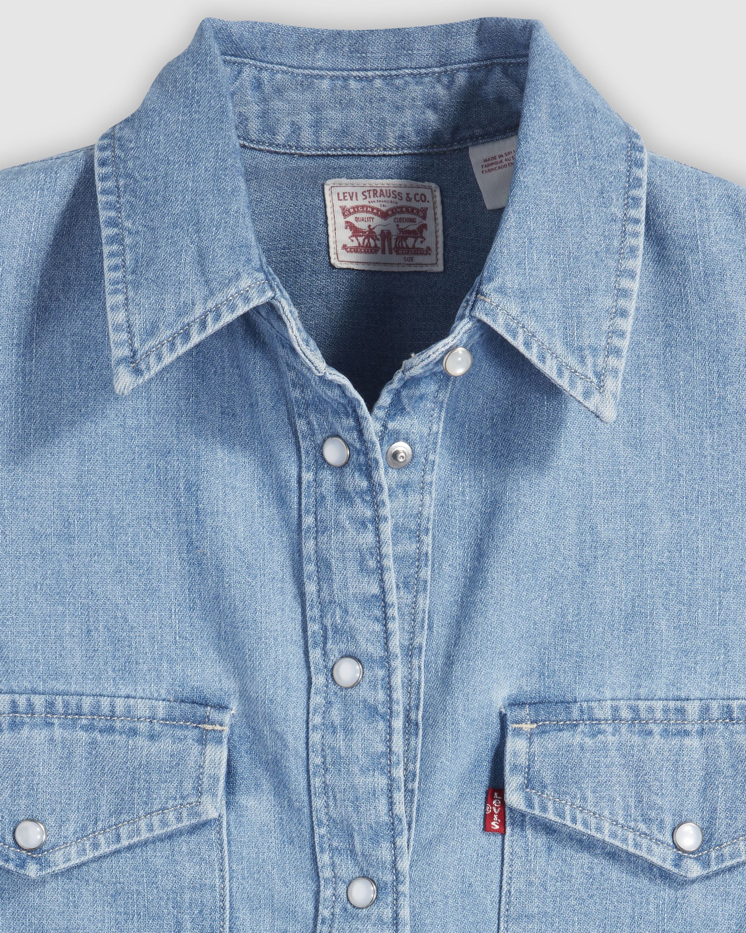 Levi's® Womens Iconic Western Shirt - Old 517 Blue 2 - Image 5