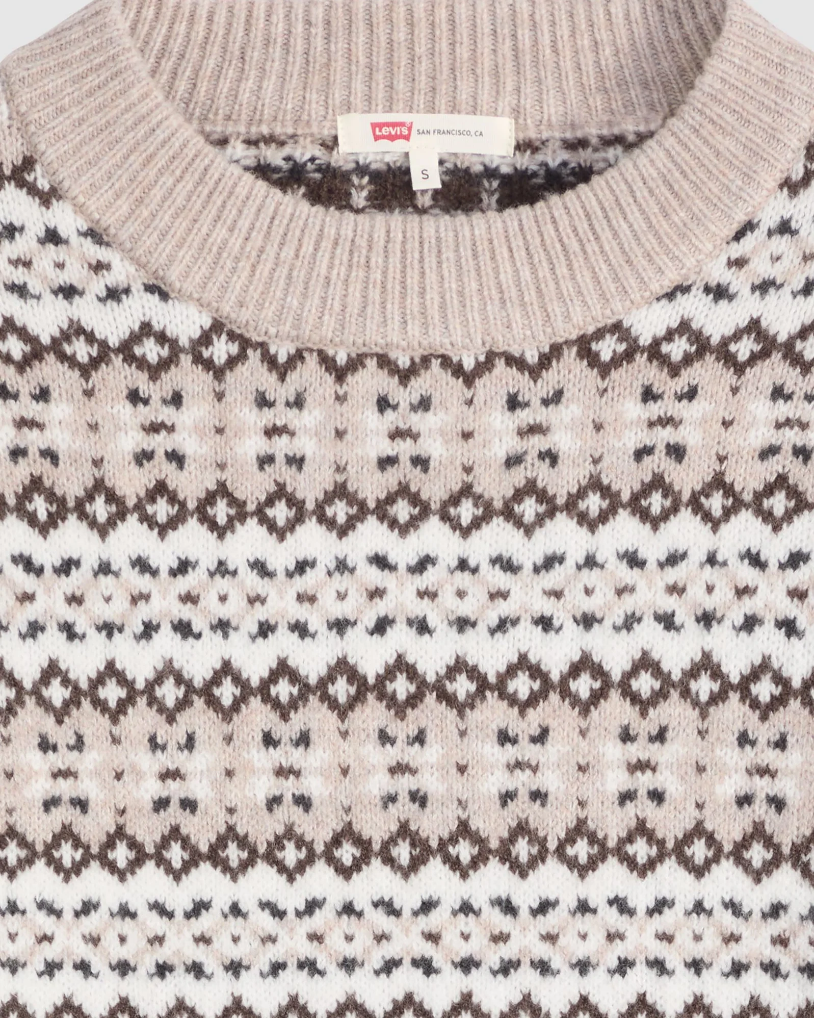 Levi's® Womens Ines Fairisle Sweater - Taupe Heather - Image 5