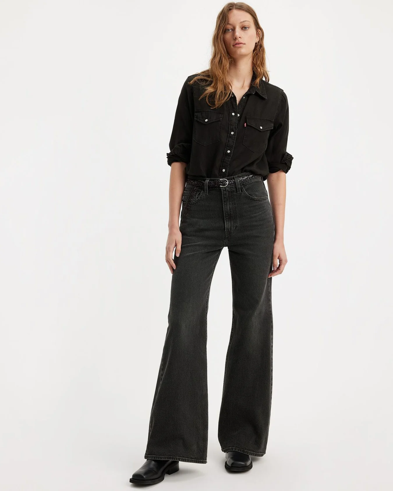Levi's® Womens Ribcage Bells Flared Jeans - On The Town - Image 3