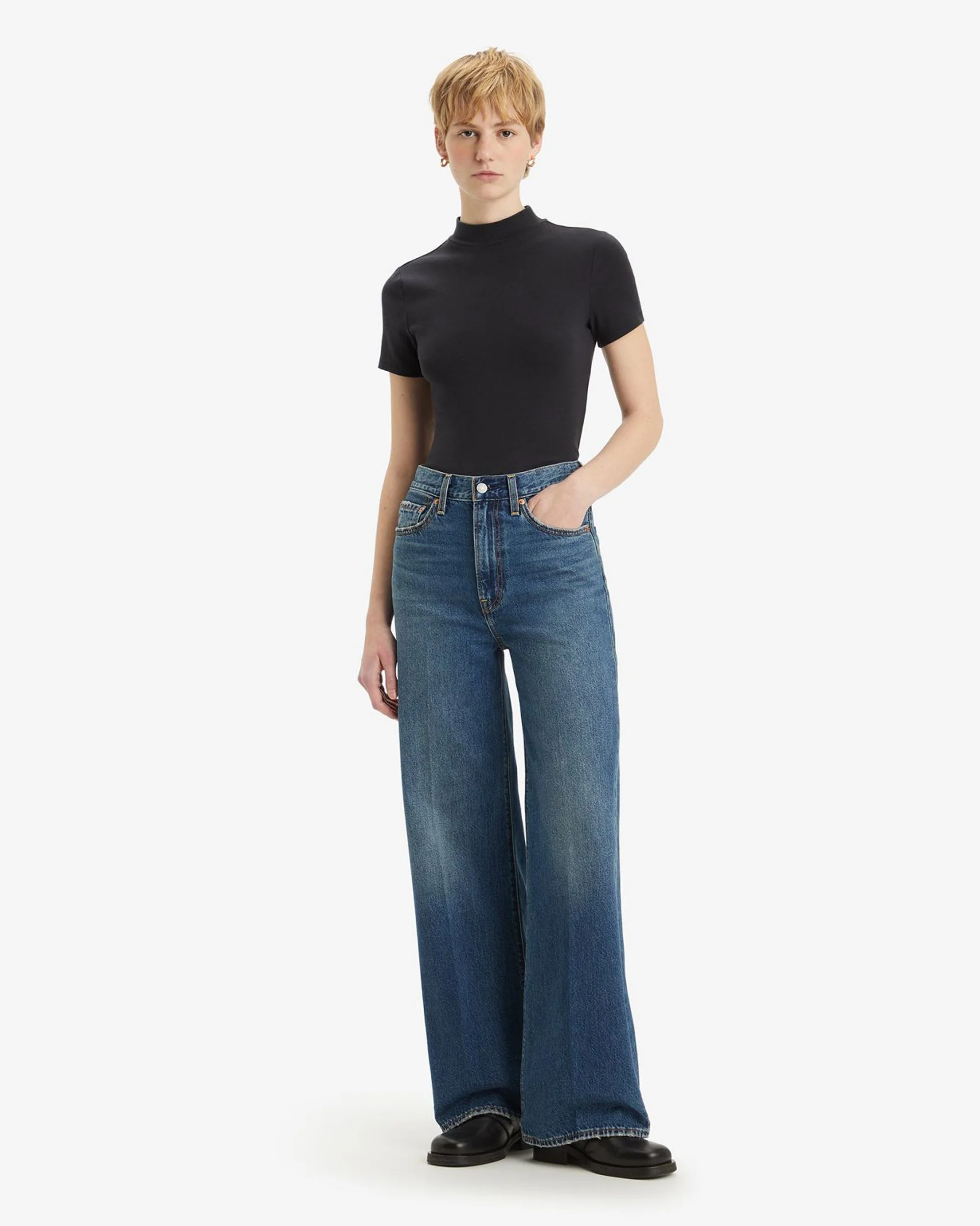Levi's® Womens Ribcage Wide Leg Jeans - Polar Perimiter - Image 3