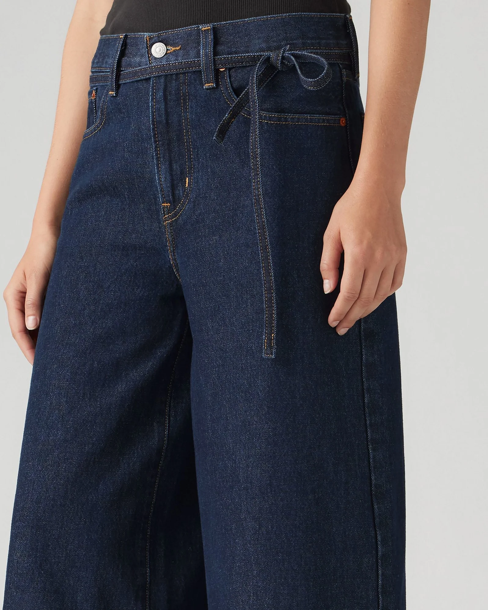 Levi's® Womens XL Culotte Super Wide Cropped Jeans - Shaded View - Image 3