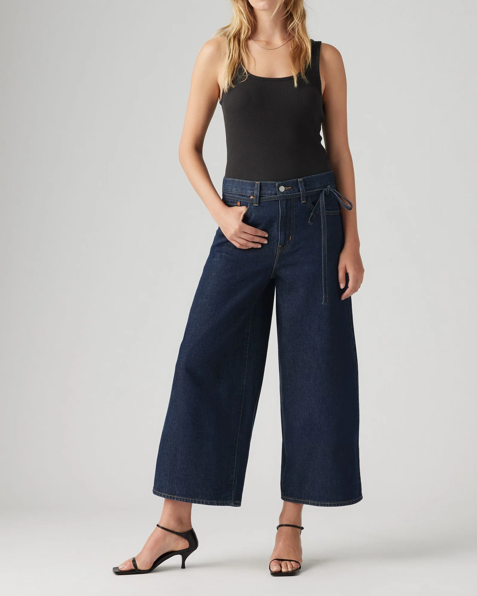 Levi's® Womens XL Culotte Super Wide Cropped Jeans - Shaded View - Image 4