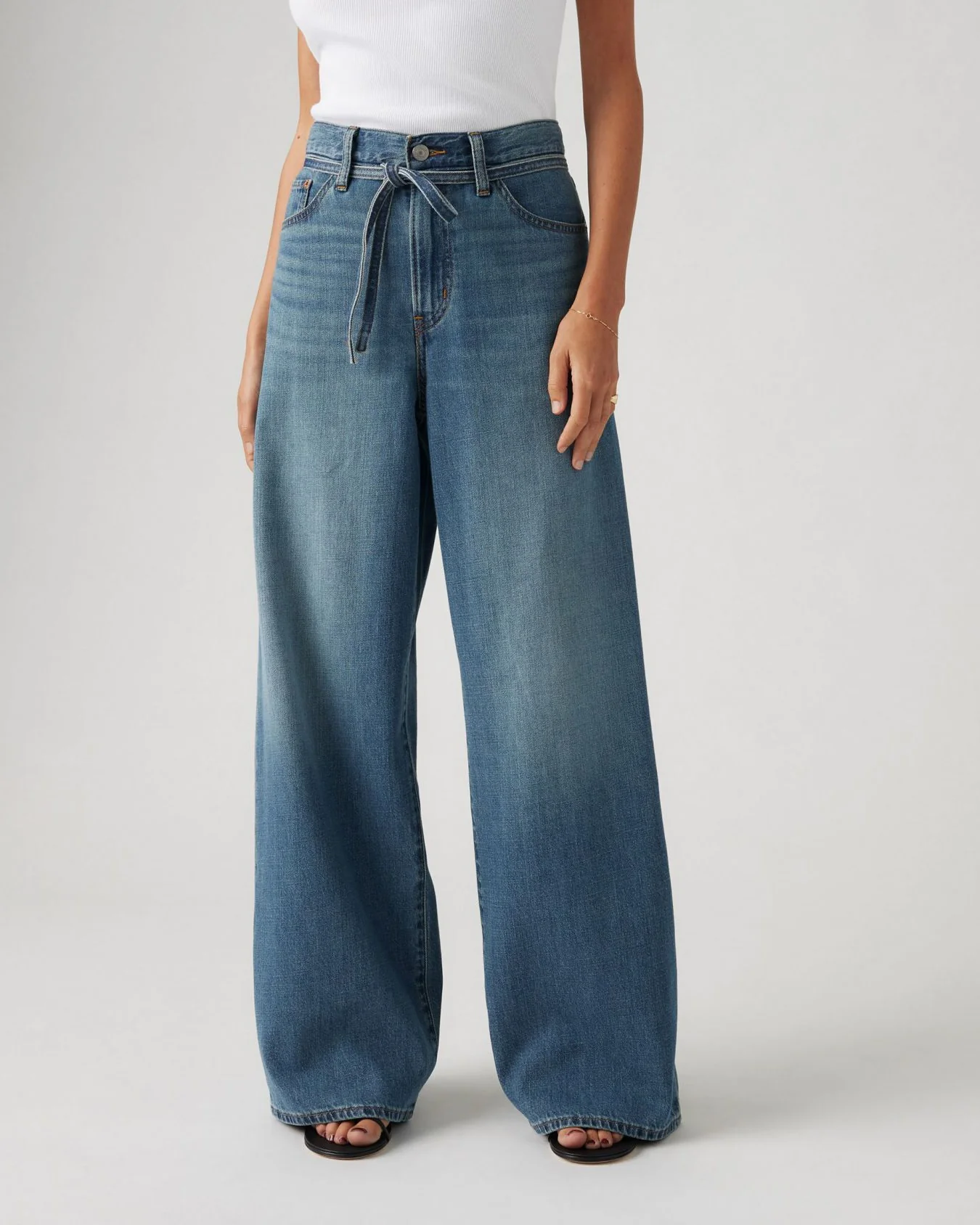 Levi's® Womens XL Straight Wide Leg Linen+ Denim Jeans - Stop Flaxing