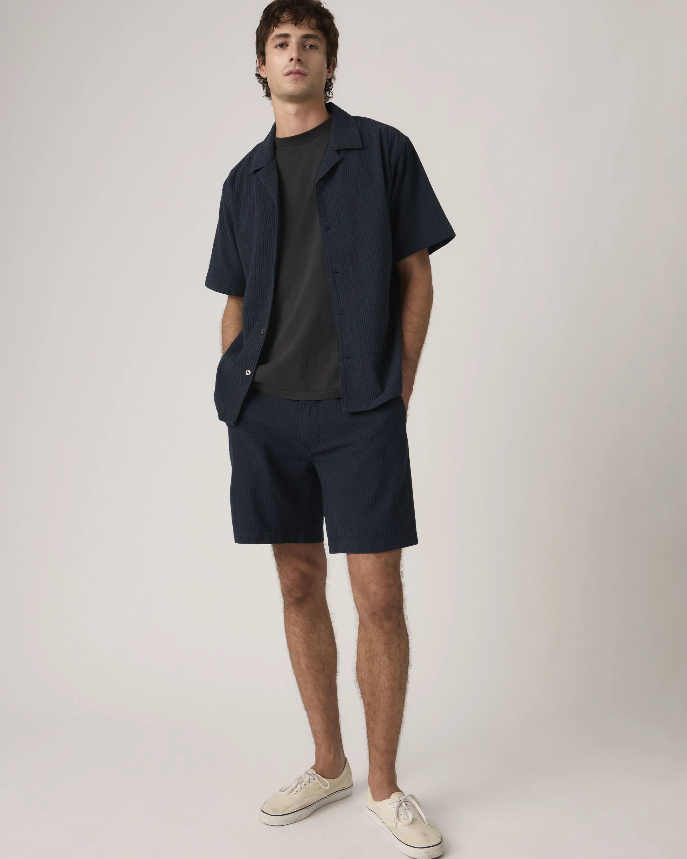 Levi's® XX Chino Authentic Relaxed Shorts II - Cadiz Plaid Navy Seersucker - Image 3