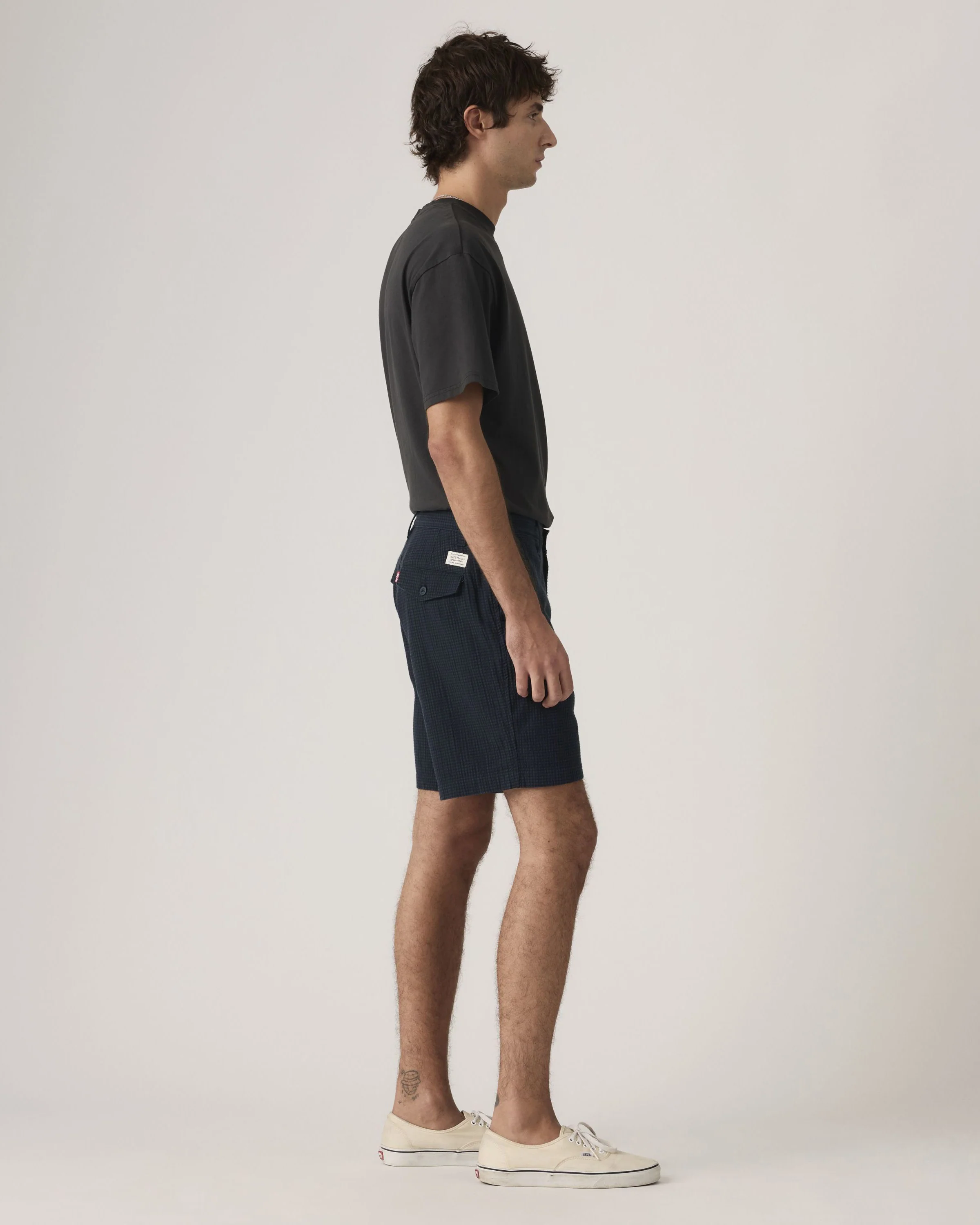 Levi's® XX Chino Authentic Relaxed Shorts II - Cadiz Plaid Navy Seersucker - Image 5