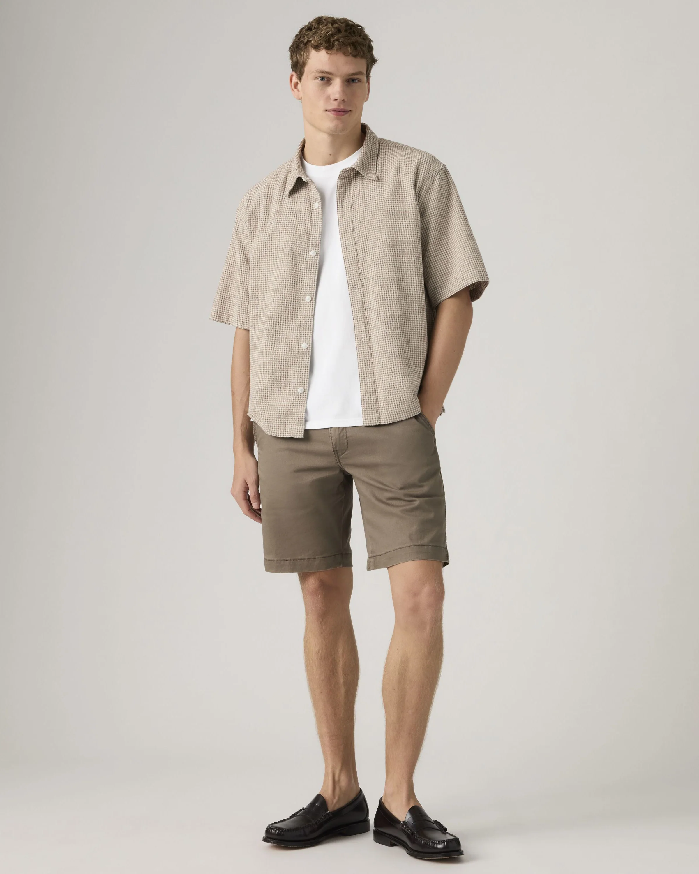 Levi's® XX Chino Shorts II - Maitake Brown Linen Blend - Image 3