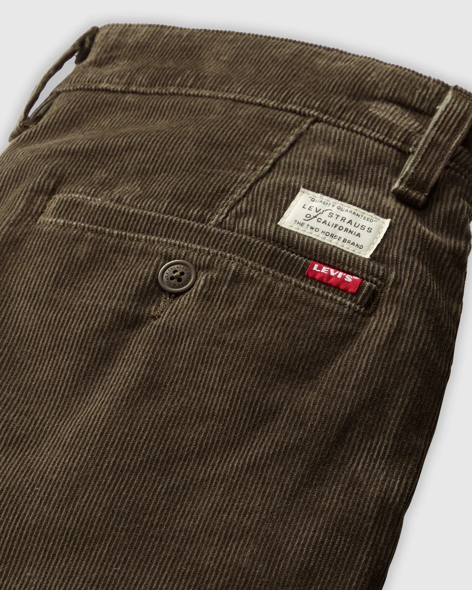 Levi's® XX Chino Standard II Regular Tapered Mens Cords - Black Olive - Image 2